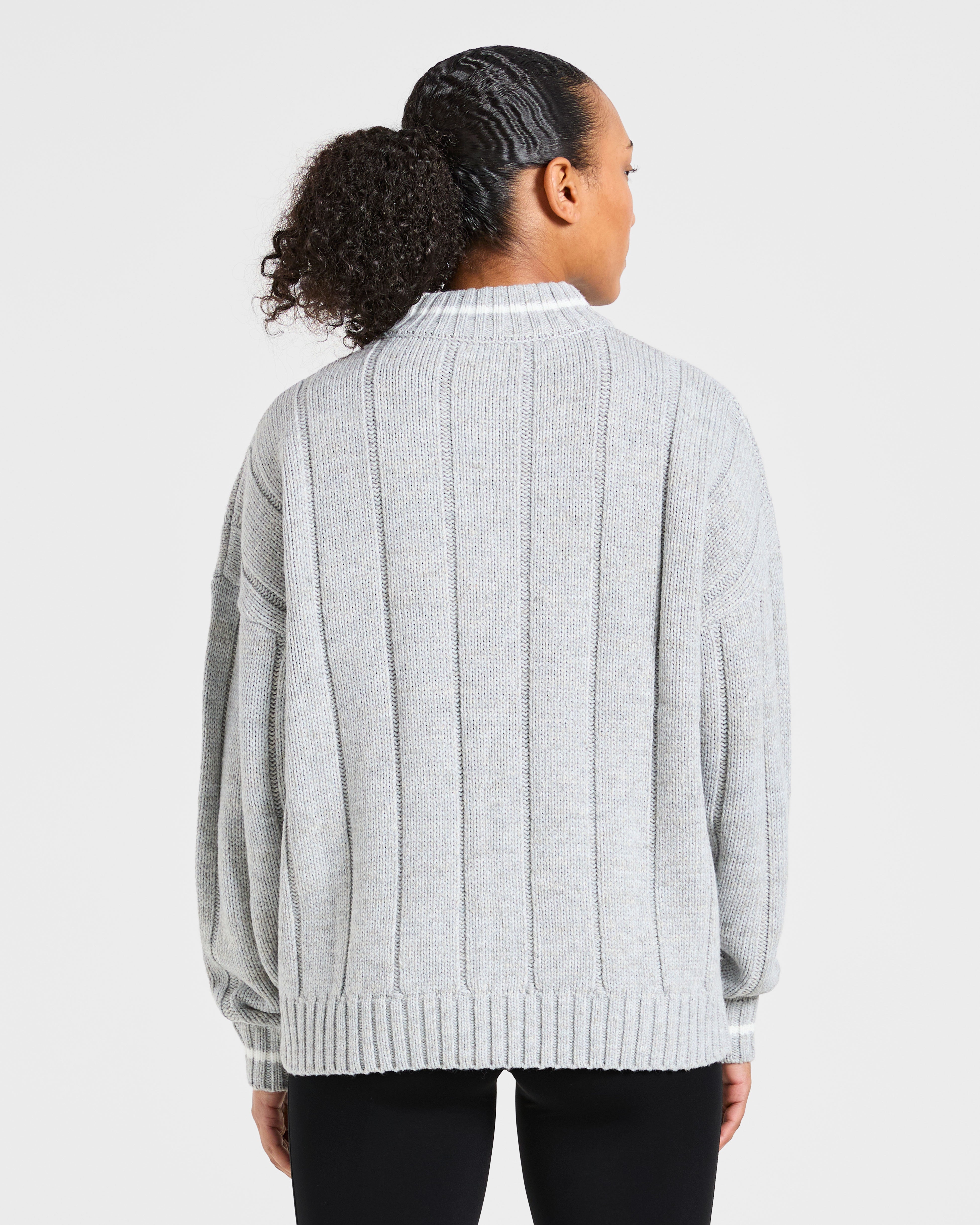 Atletica Maglione Oversized a Mezza Cerniera 1/4 - Grigio Marl