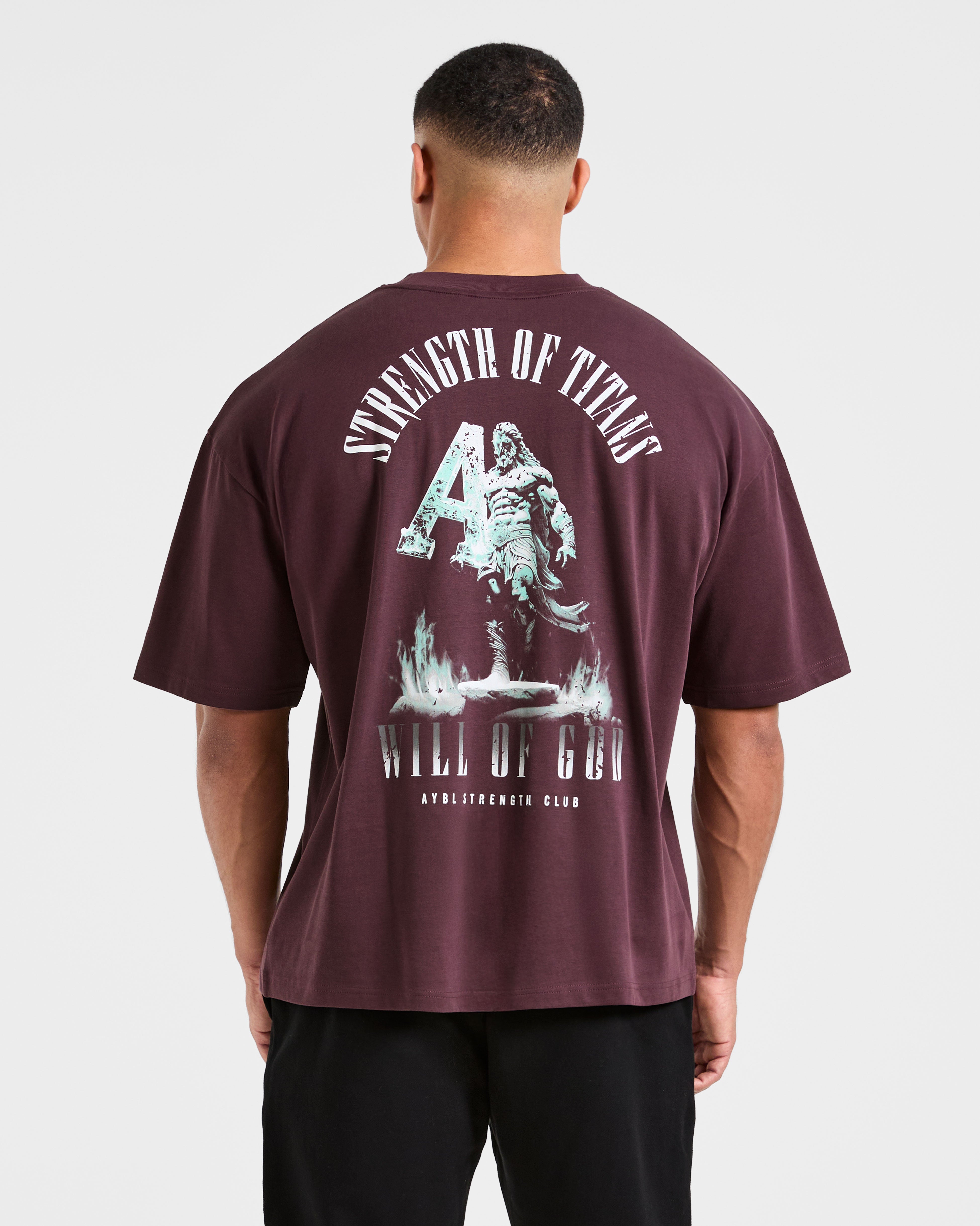 T-shirt Oversized Strength Of Titans - Smoke Berry