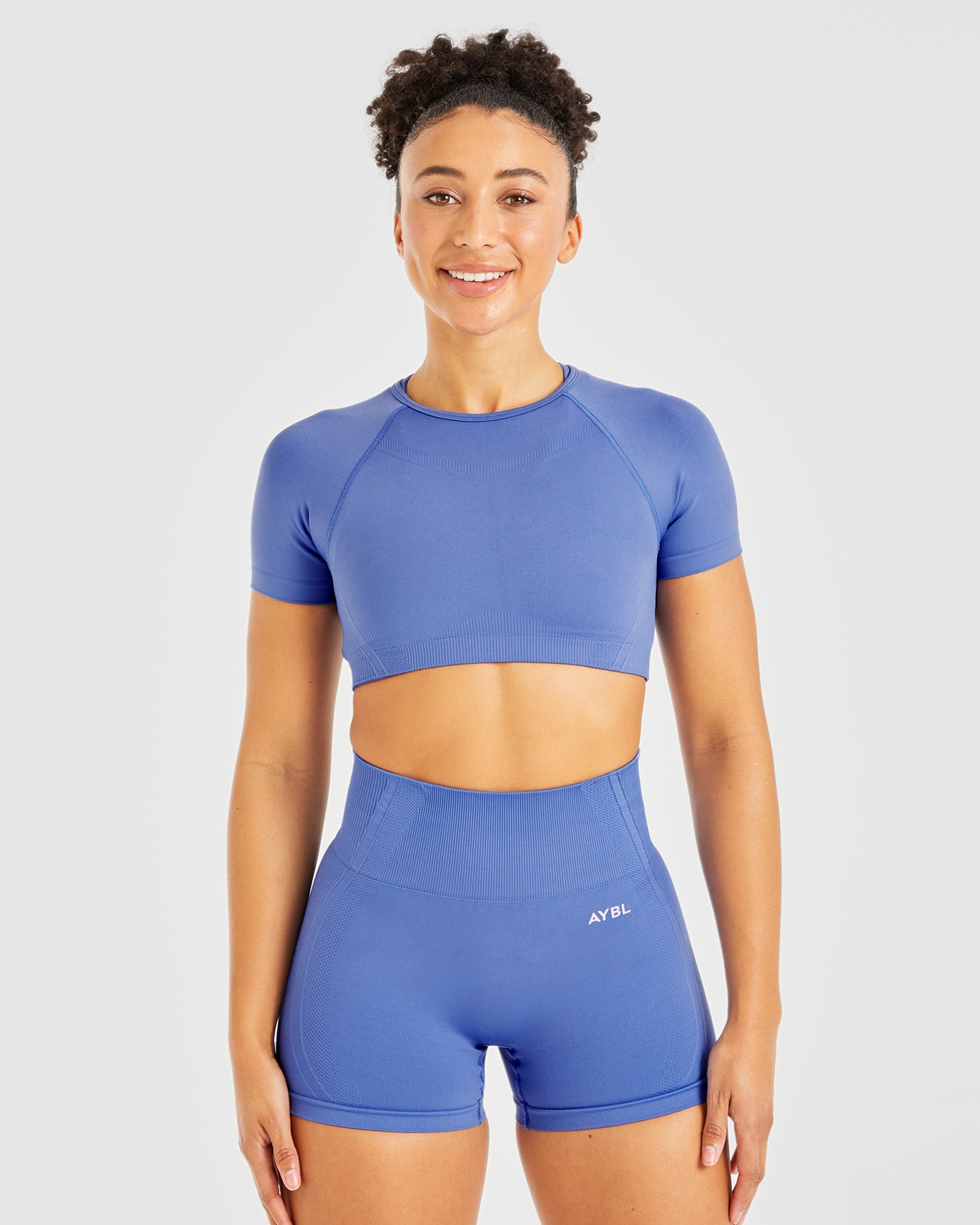 Crop Top Senza Cuciture Balance V3 - Cobalto Brillante