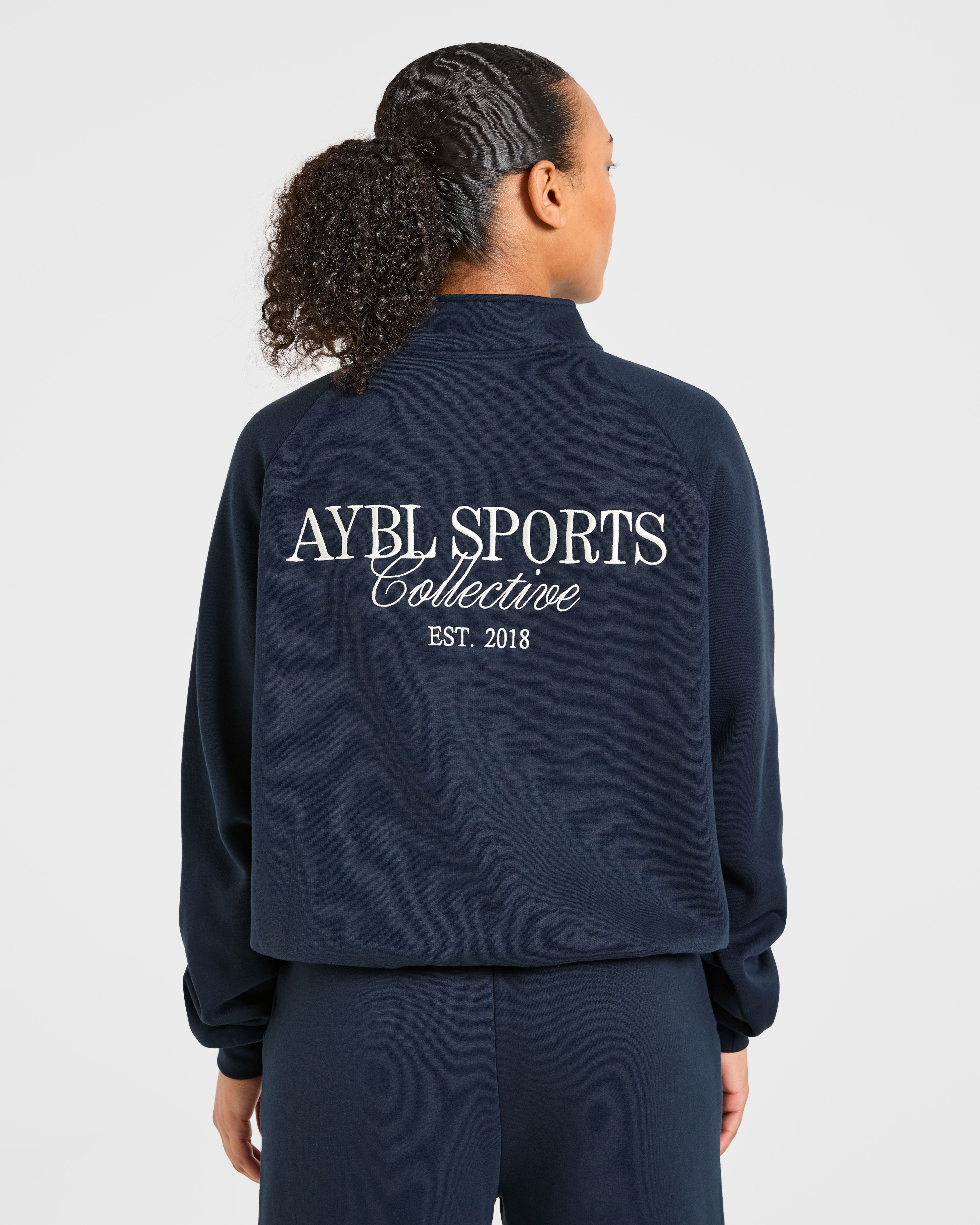Sports Collective Pullover Oversized con Zip 1/4 - Navy Vera