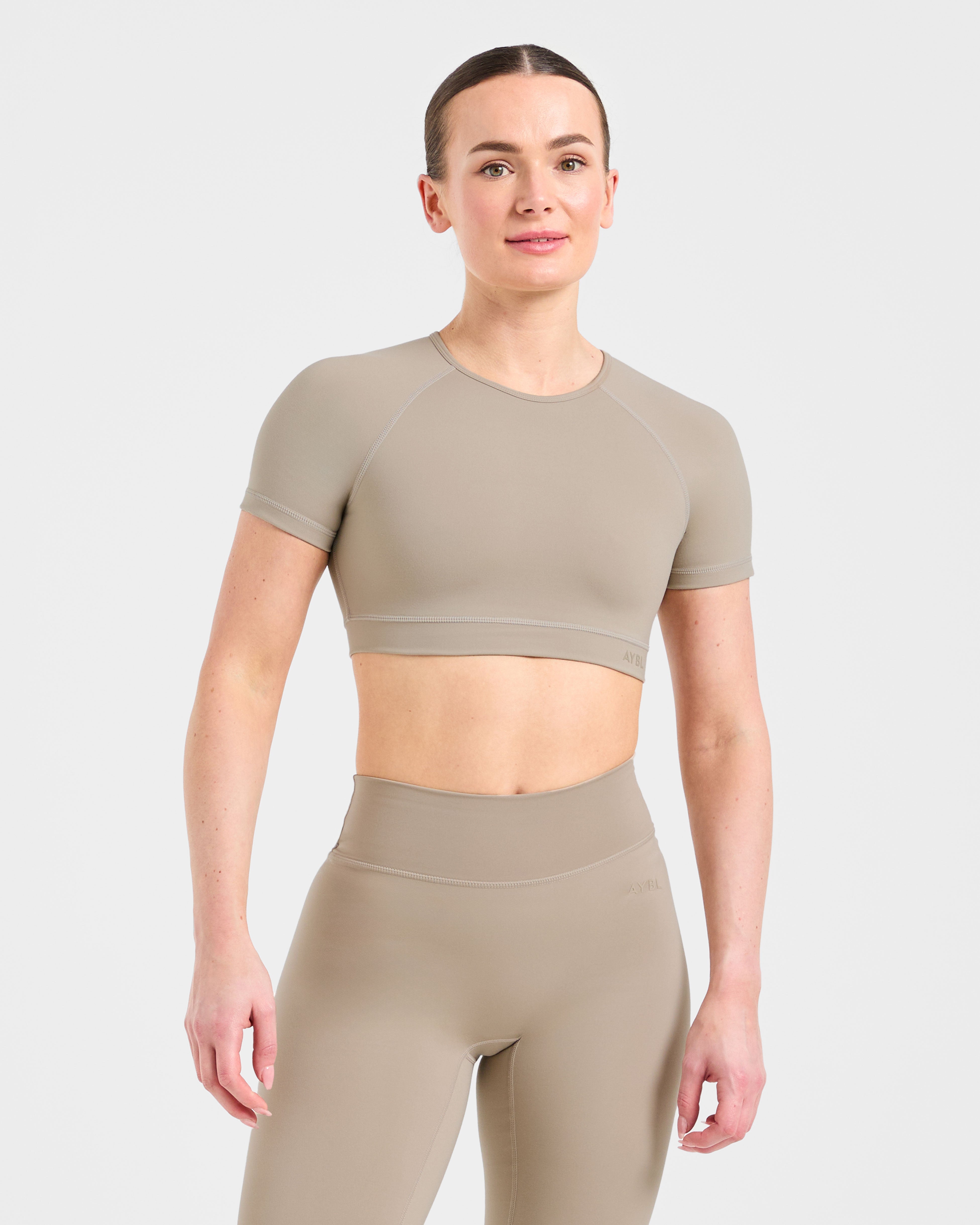 Crop Top Fondamentale - Taupe Mute
