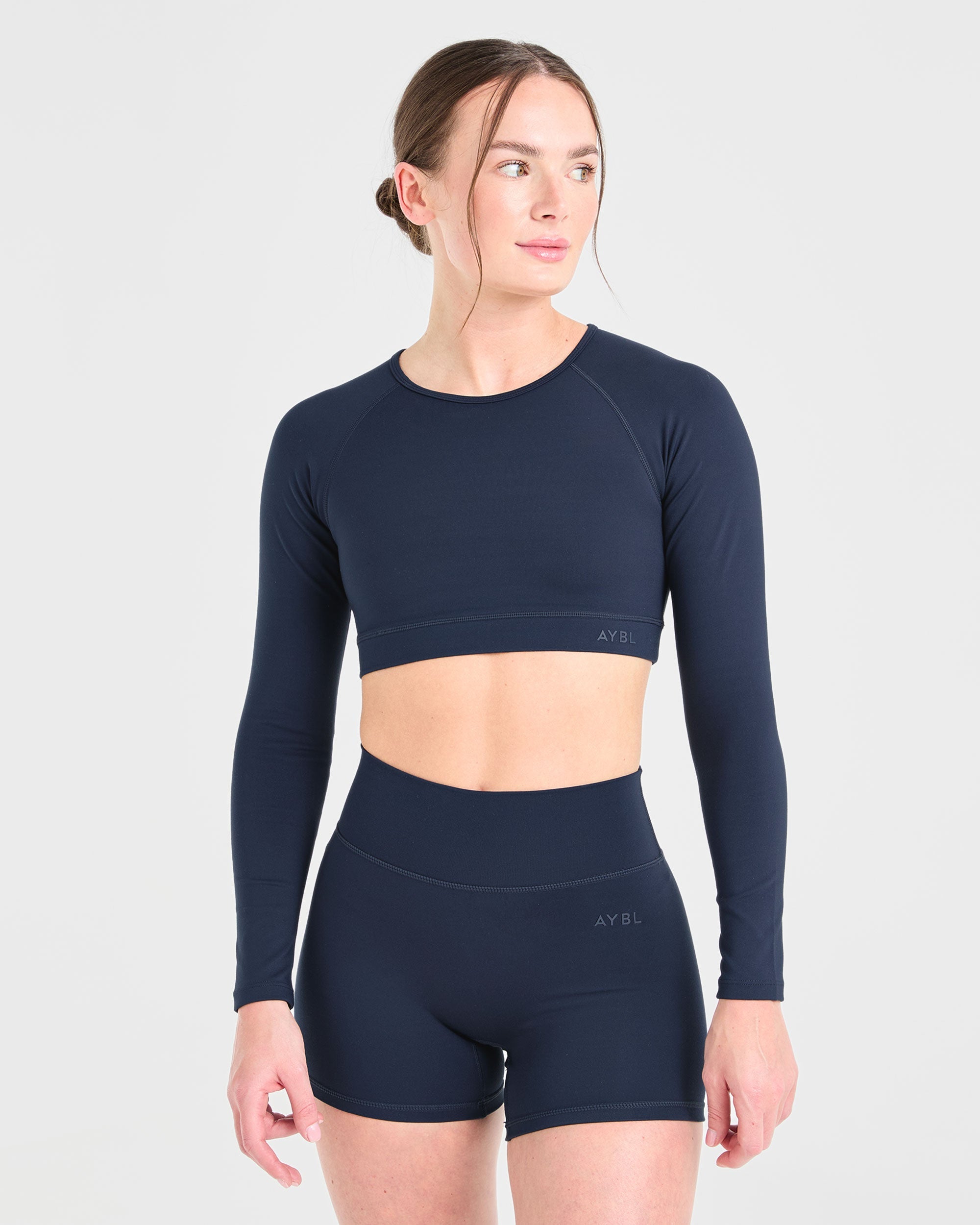 Top Corto a Manica Lunga Fondamentale - Blu Navy