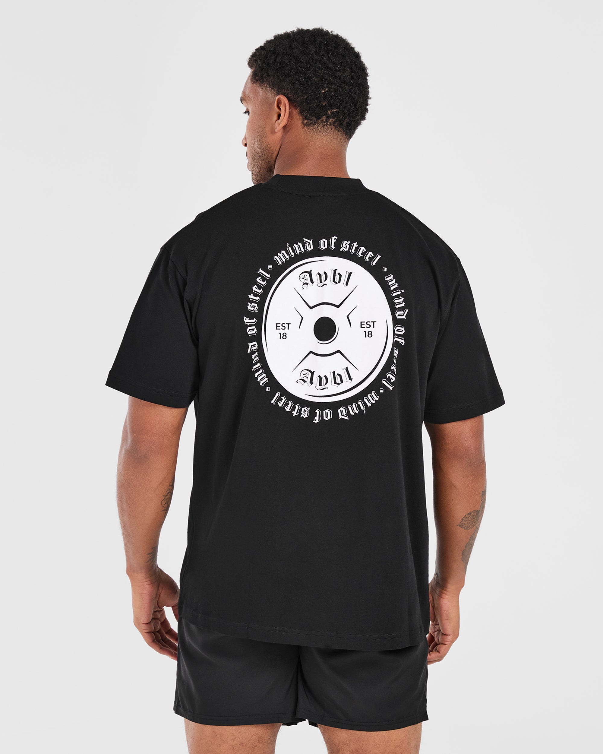 T-shirt Oversized Mind of Steel - Nero