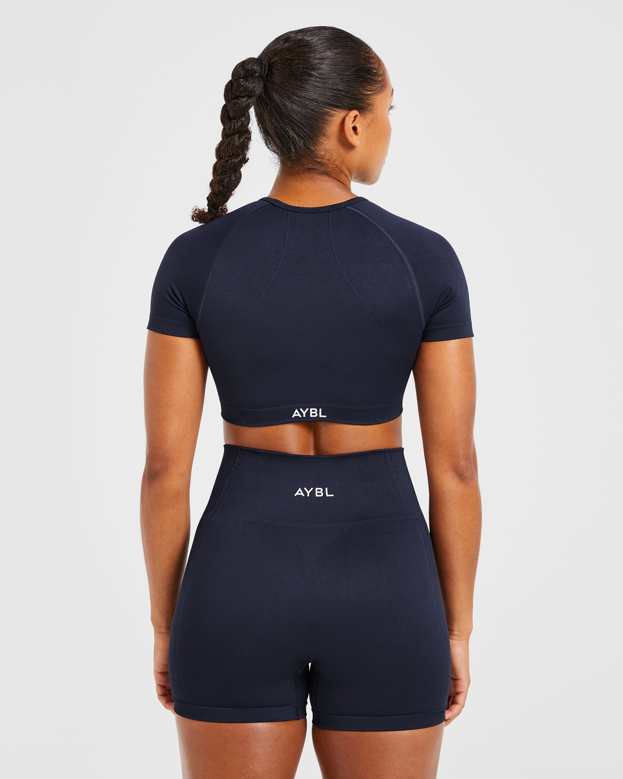 Crop Top Senza Cuciture Balance V3 - Blu Navy