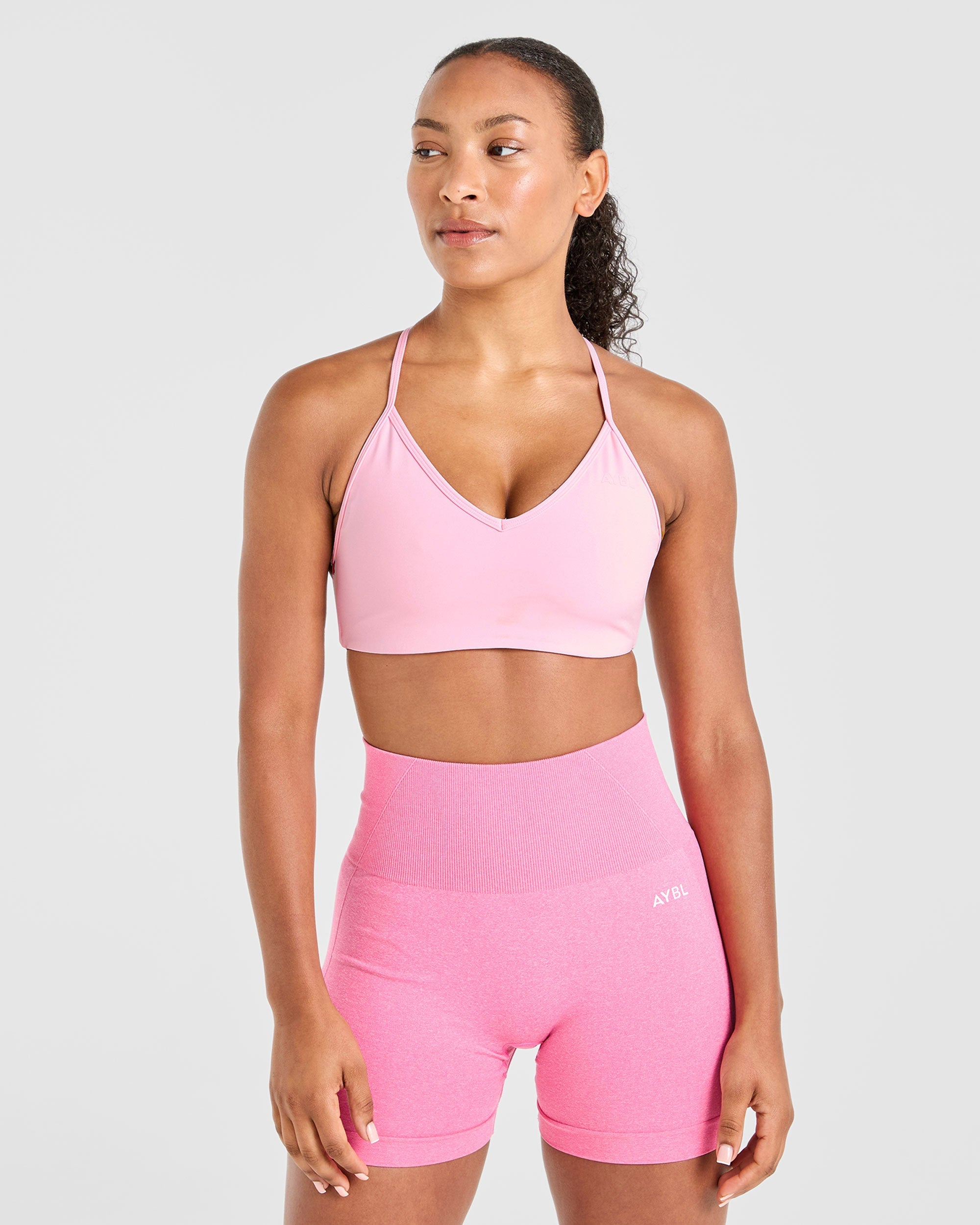 Sports Bra Fondale Crociato Essenziale - Rosa Baby