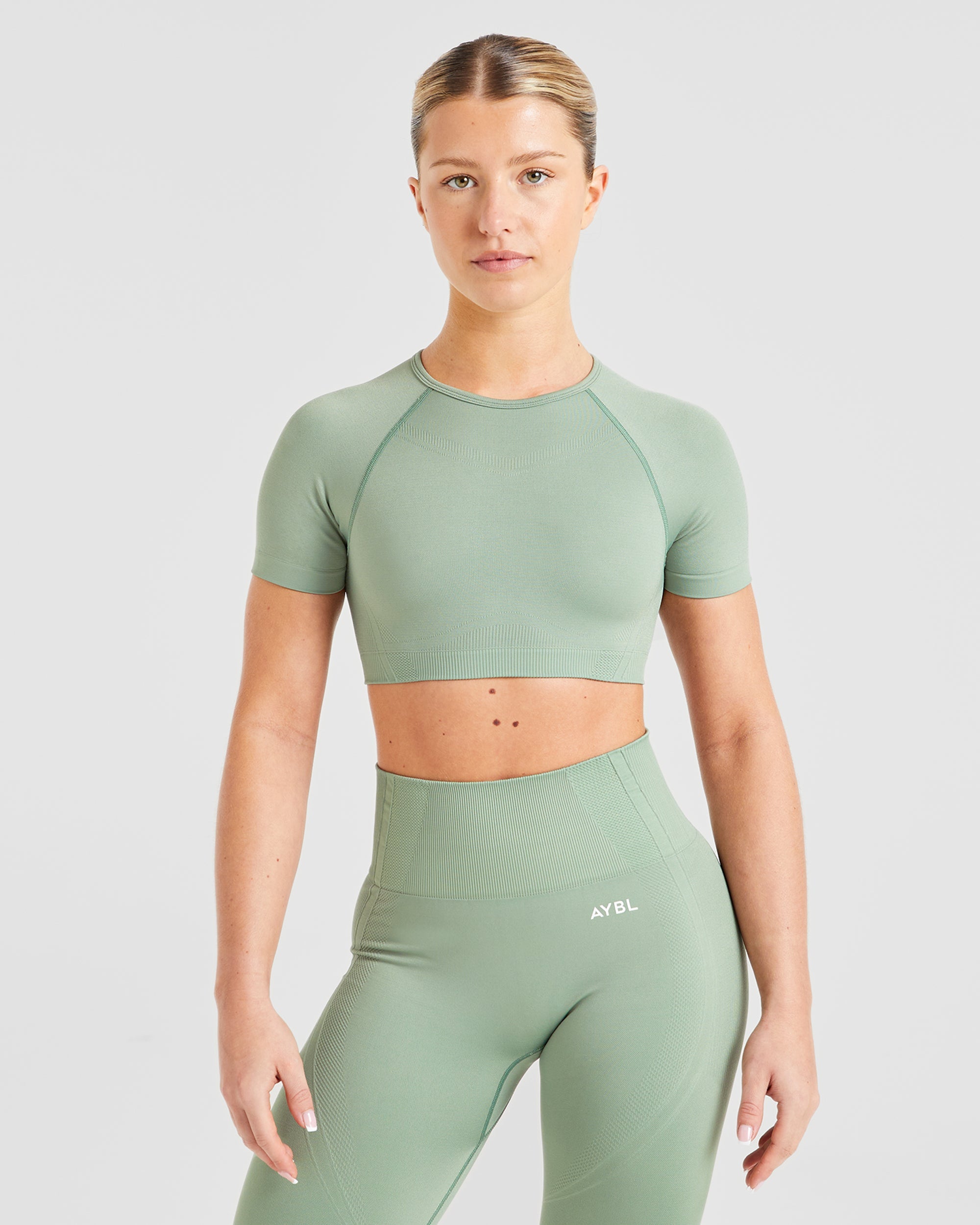 Crop Top Senza Cuciture Balance V3 - Verde Bosco