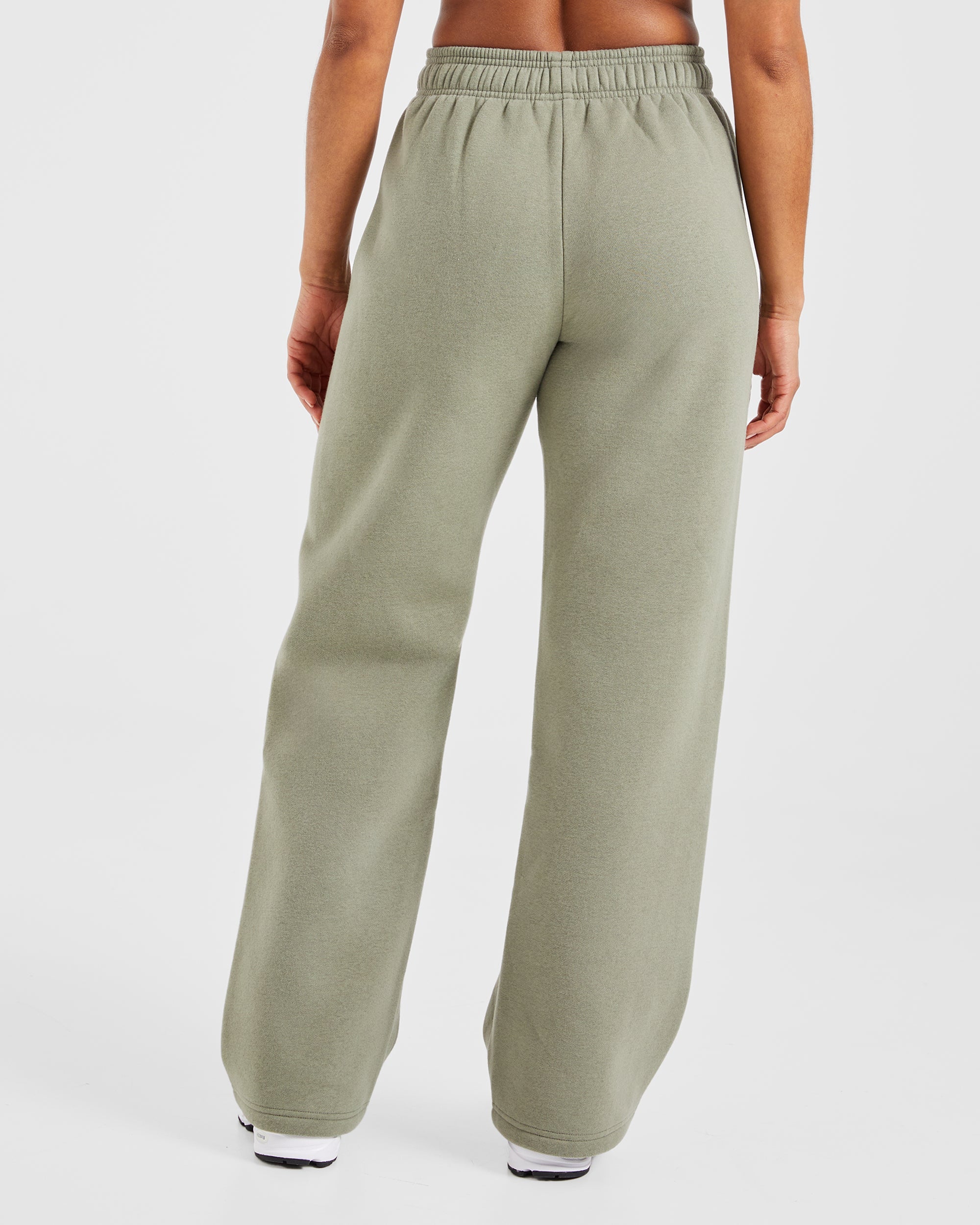 Pantaloncini da Atletica Oversized a Gamba Dritta - Olive Mute