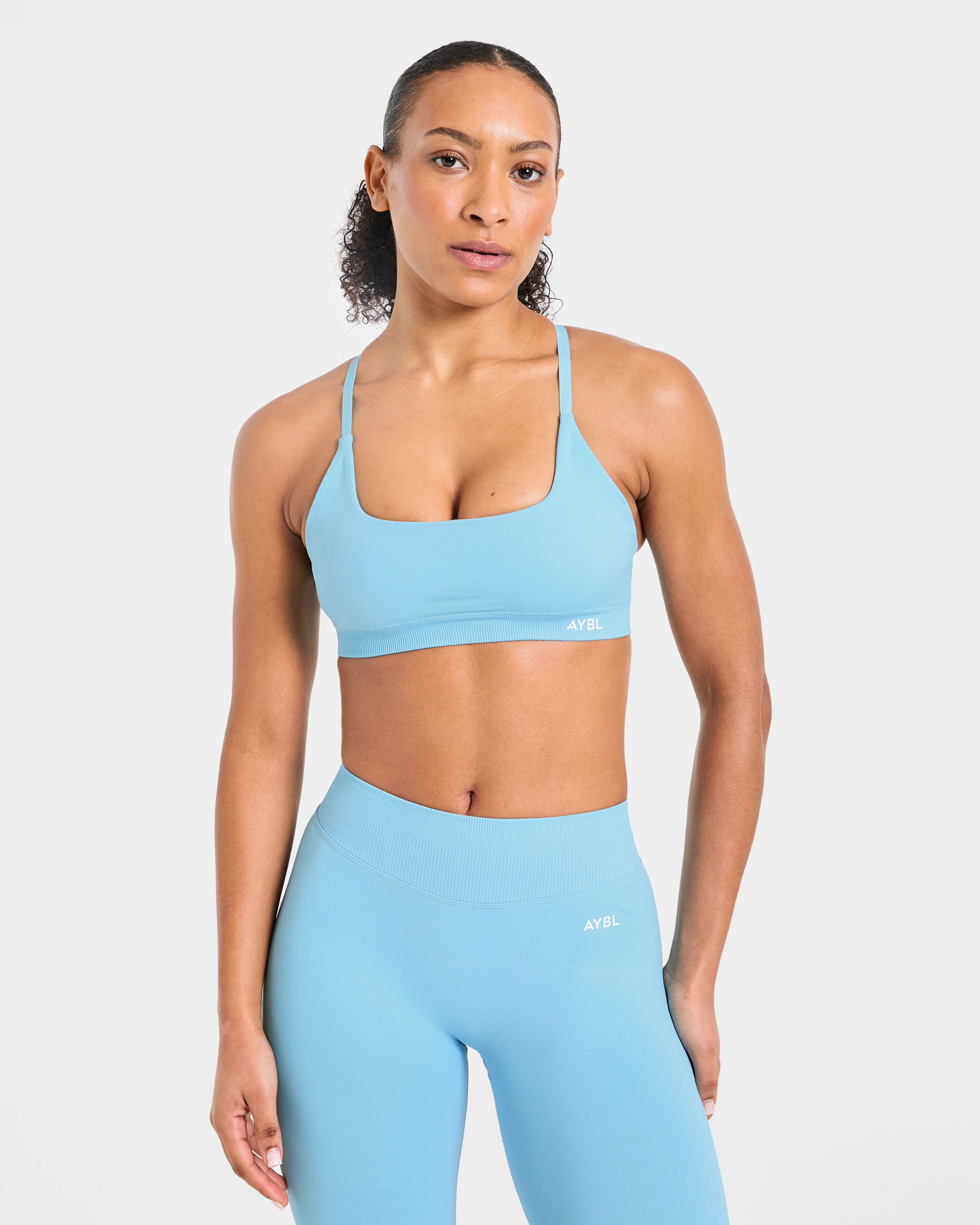 Sports Bra Senza Cuciture Enhance - Azzurro Polvere