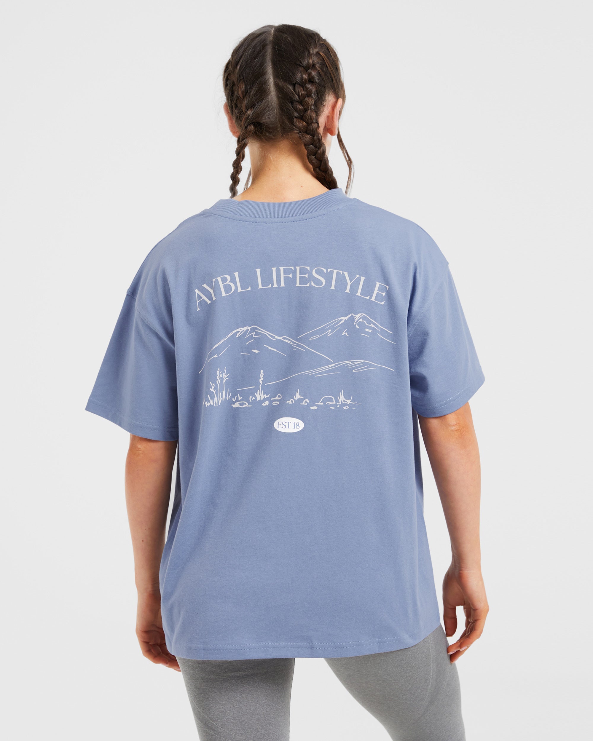 T-shirt oversize AYBL Lifestyle - Blu fiorella