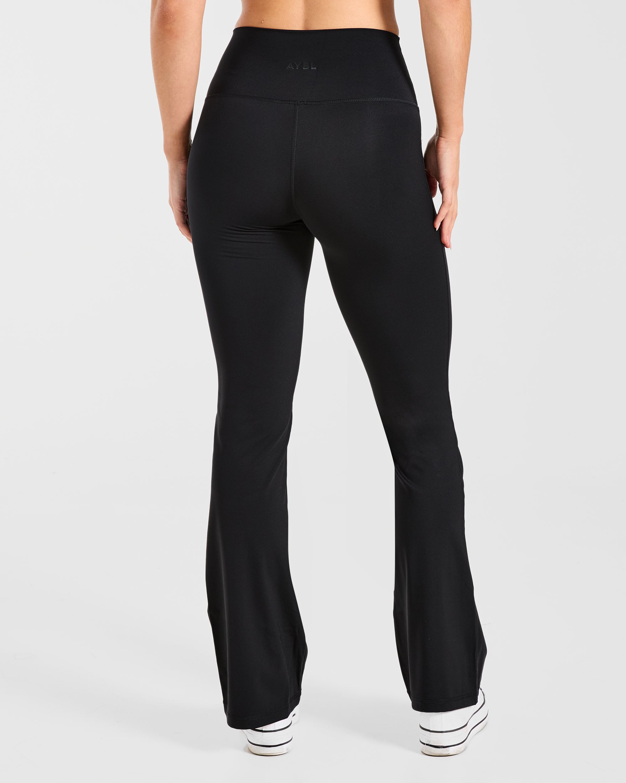 Leggings A Forma Scultura con Gambe A Fiume - Nero