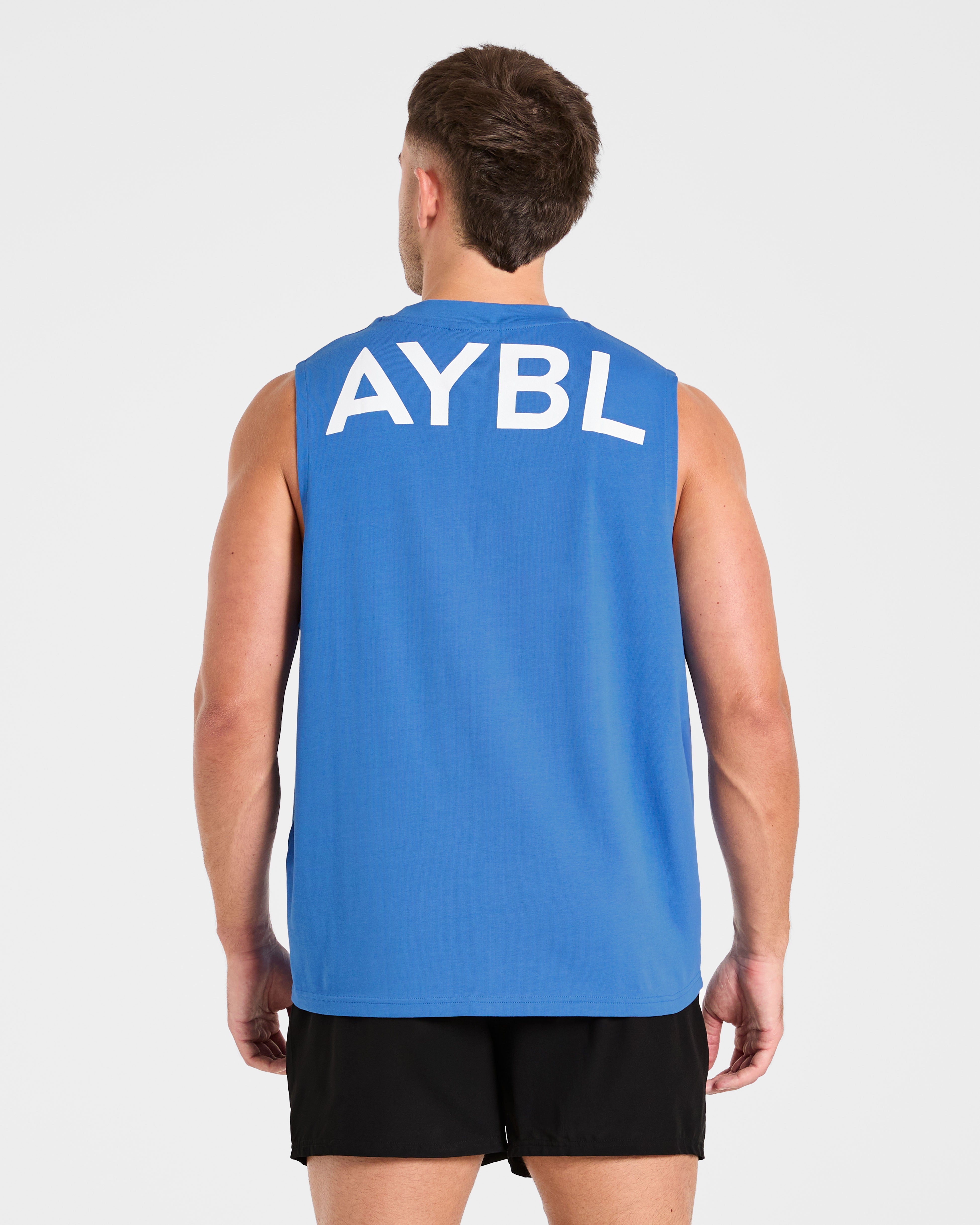 Essenziale Oversized Graphic Tank - Cobalto