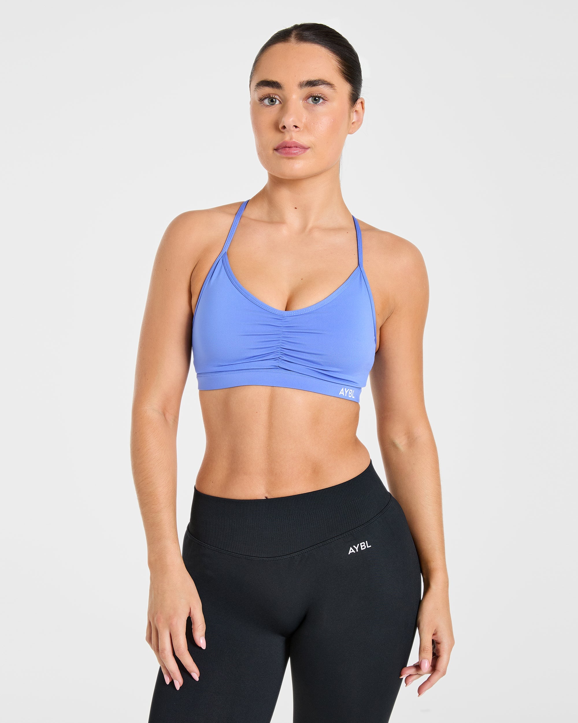 Sports Bra Essenziale con Ruches - Viola Ciano