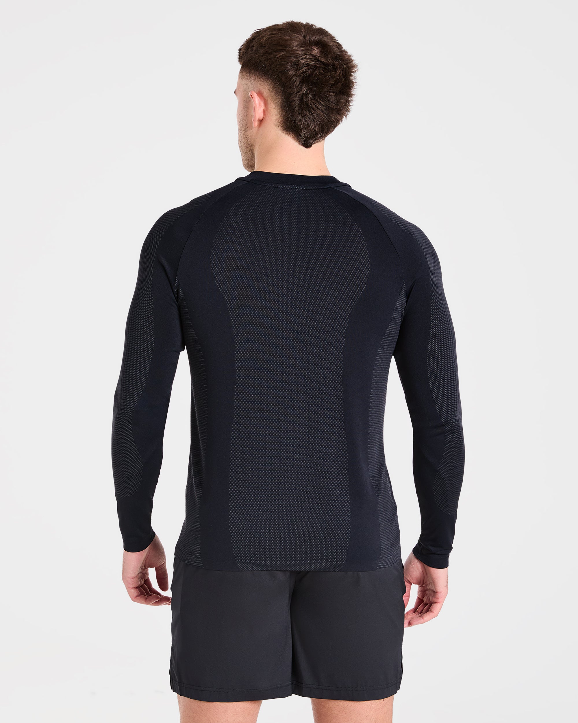 Attain T-shirt senza cuciture manica lunga - Nero