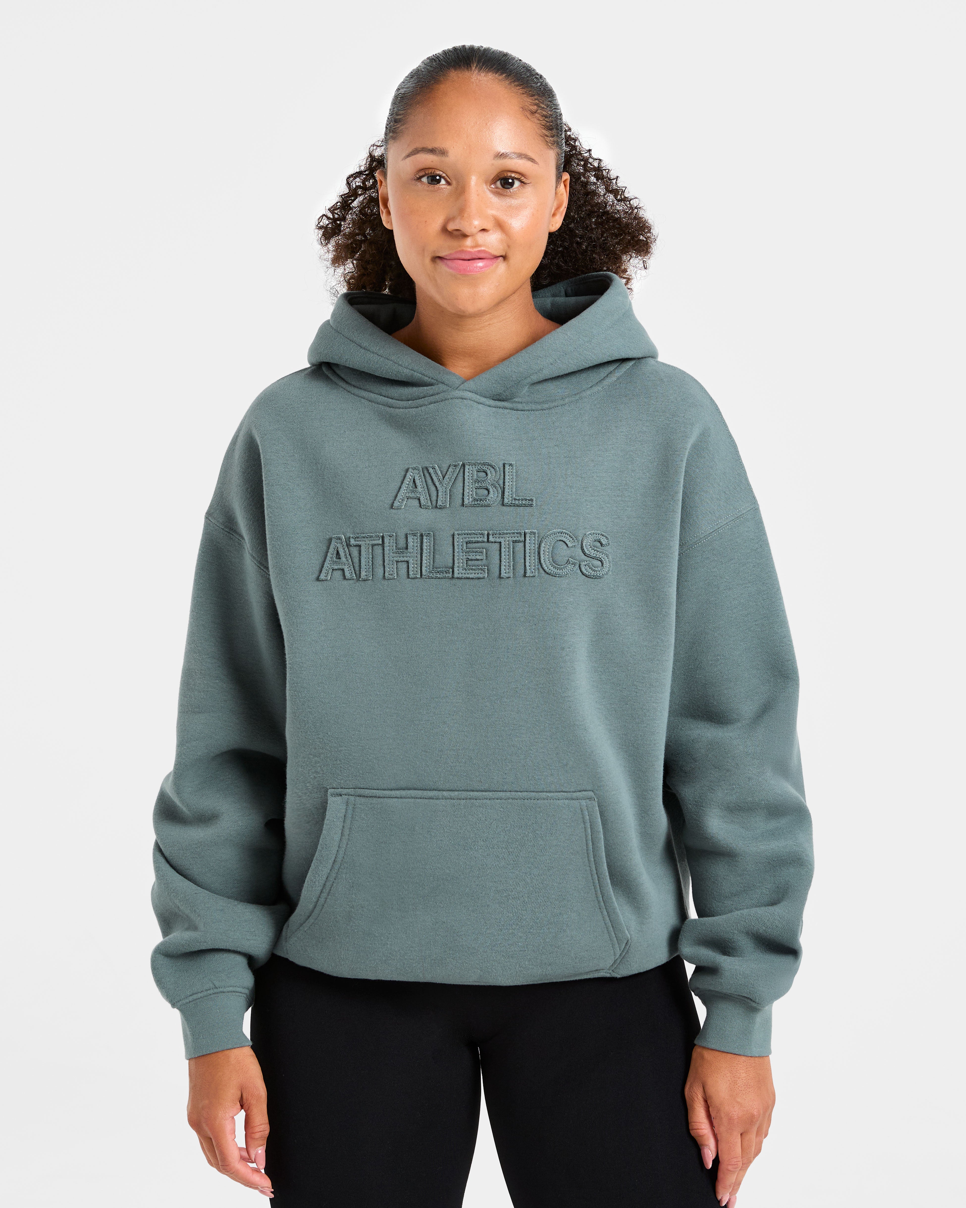 Felpa Oversized con Applique Athletics - Slate