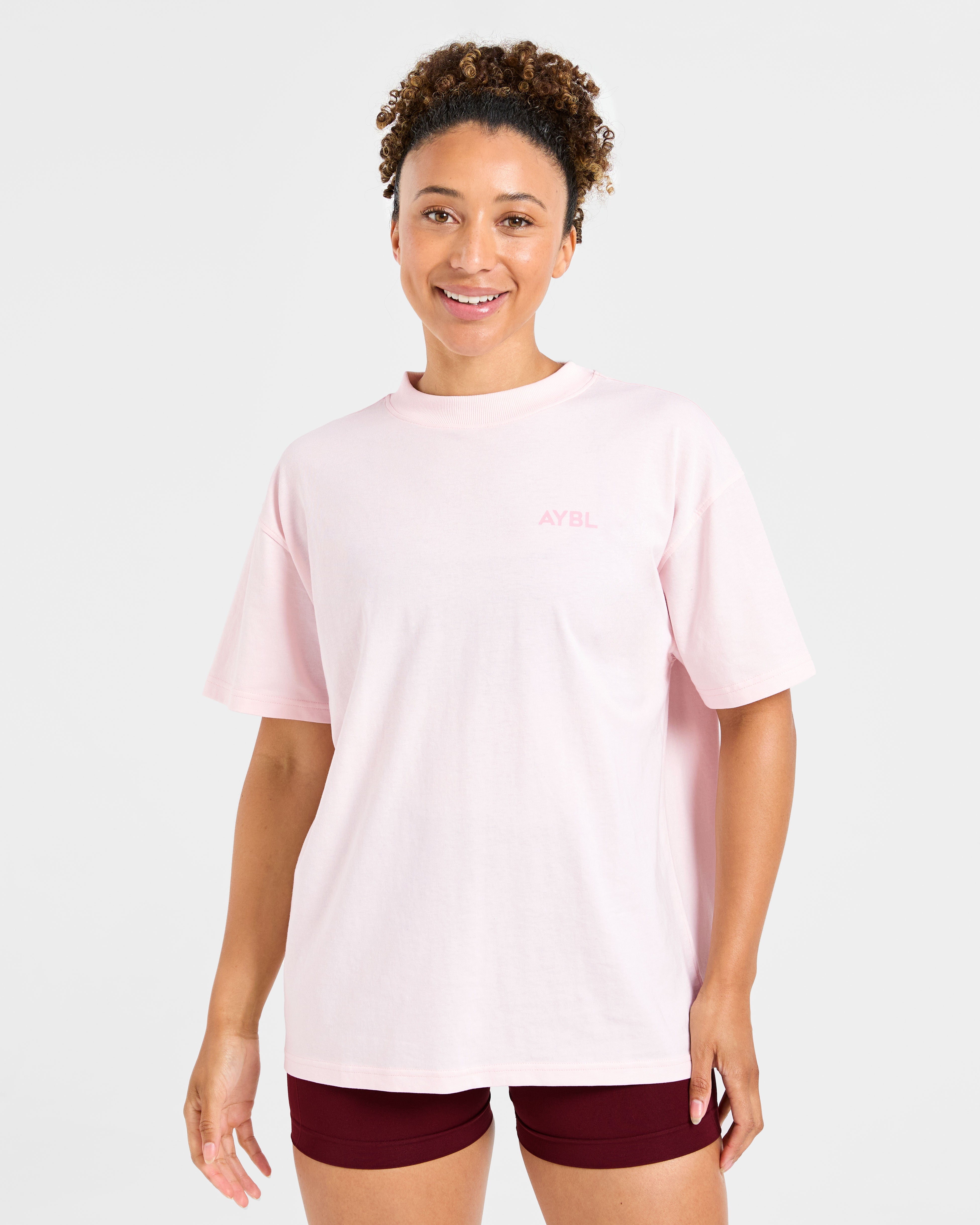T-shirt Oversized con Stampa Lift - Baby Pink
