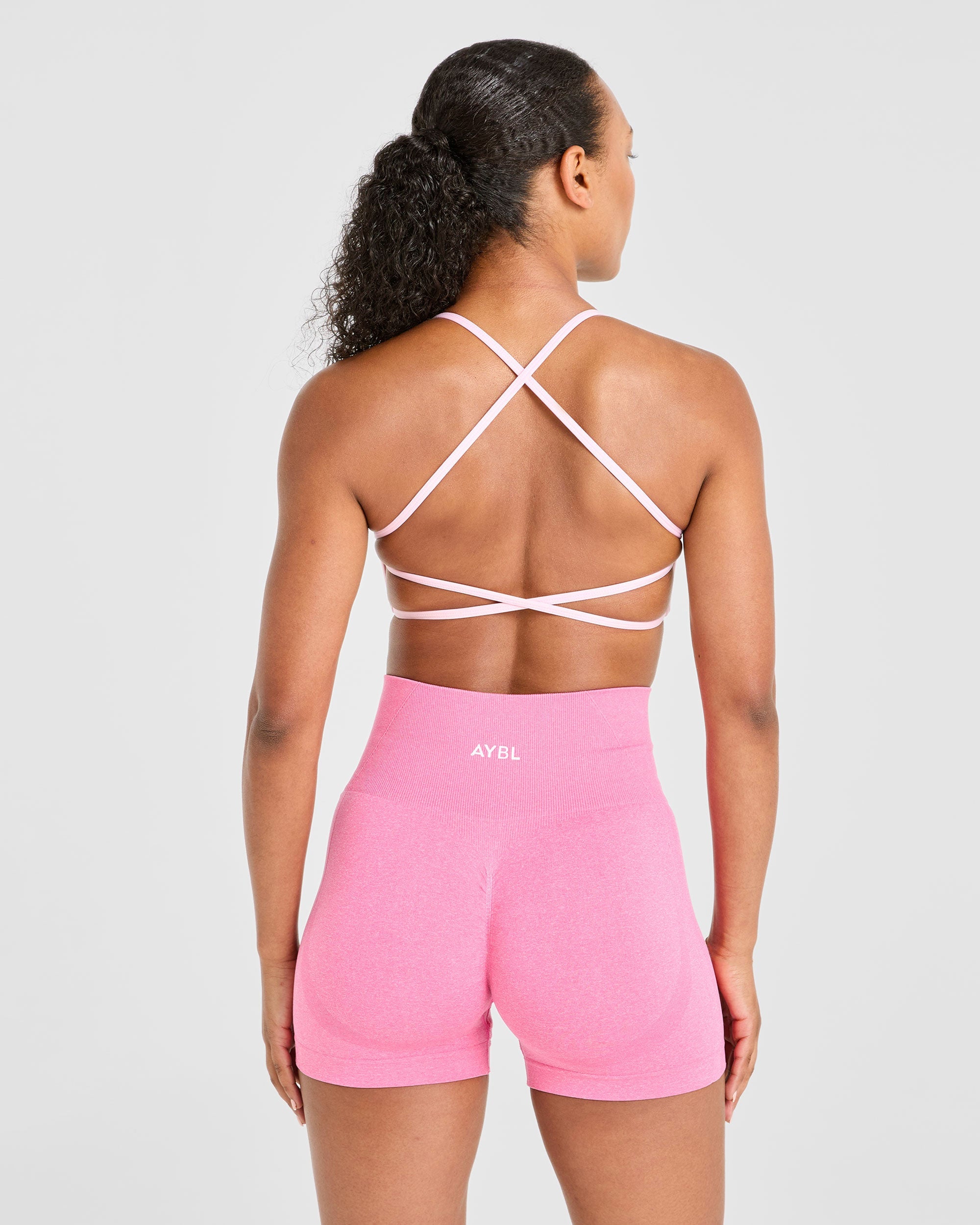 Sports Bra Fondale Crociato Essenziale - Rosa Baby