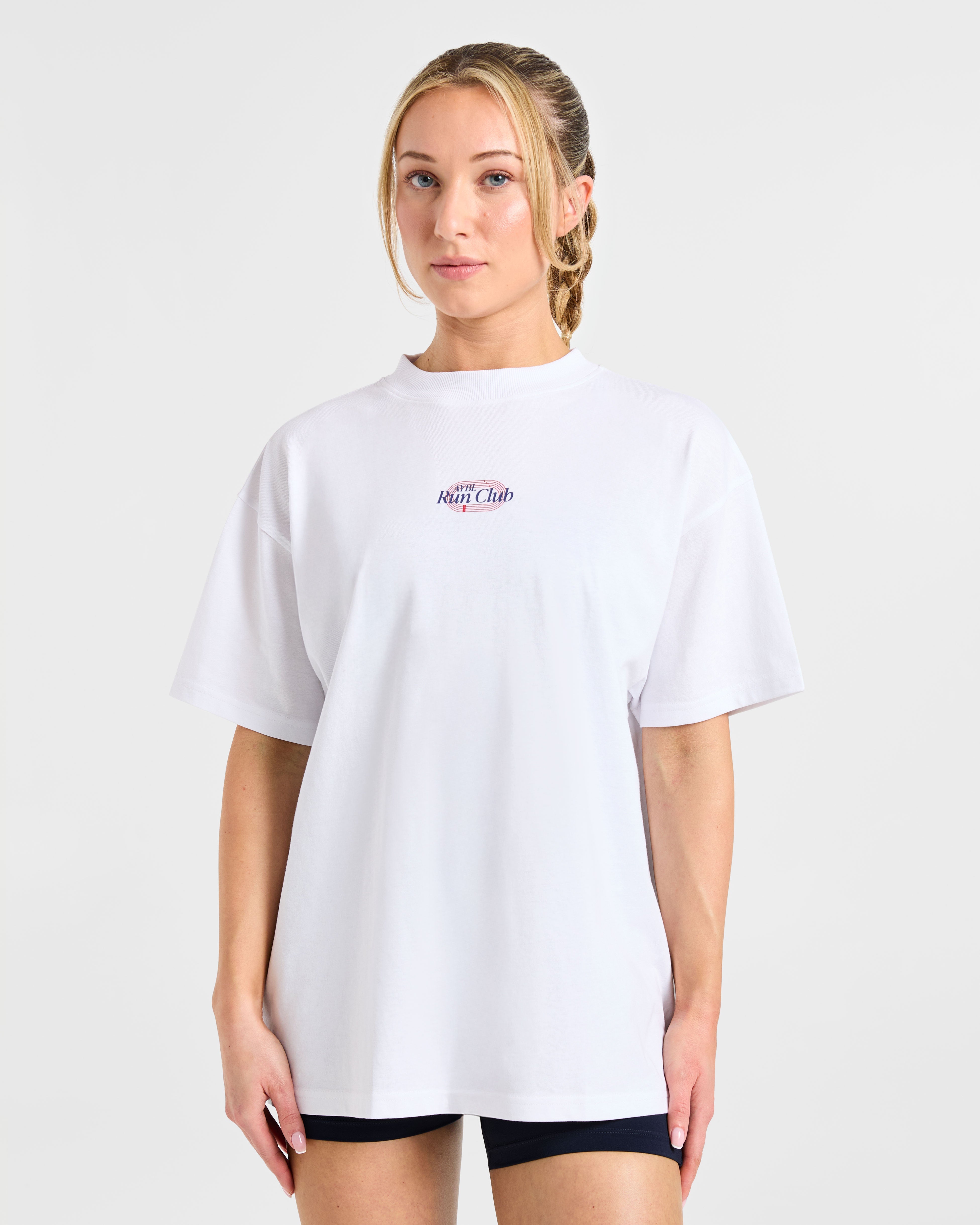 T-shirt Oversized Run Club - Bianco