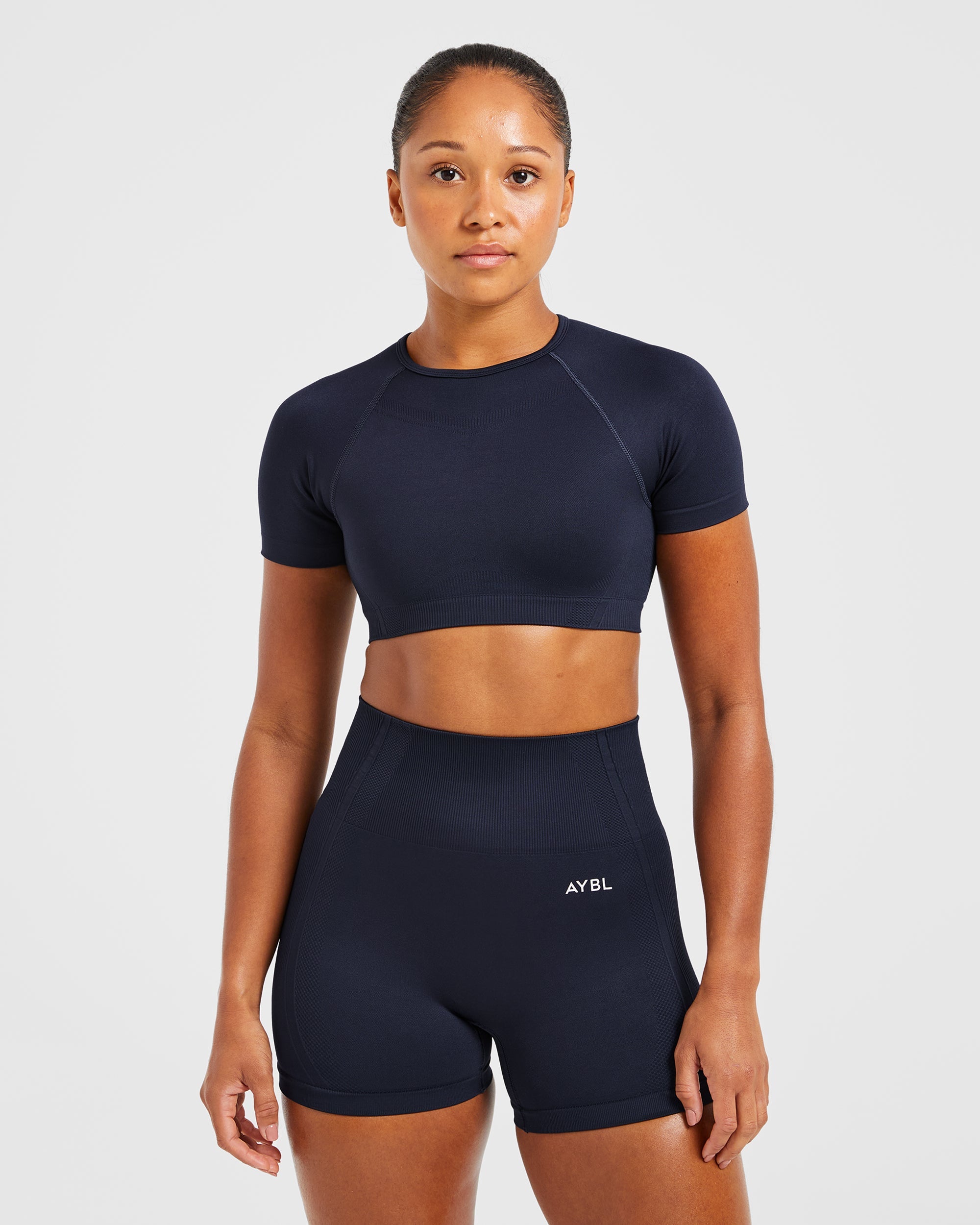 Crop Top Senza Cuciture Balance V3 - Blu Navy