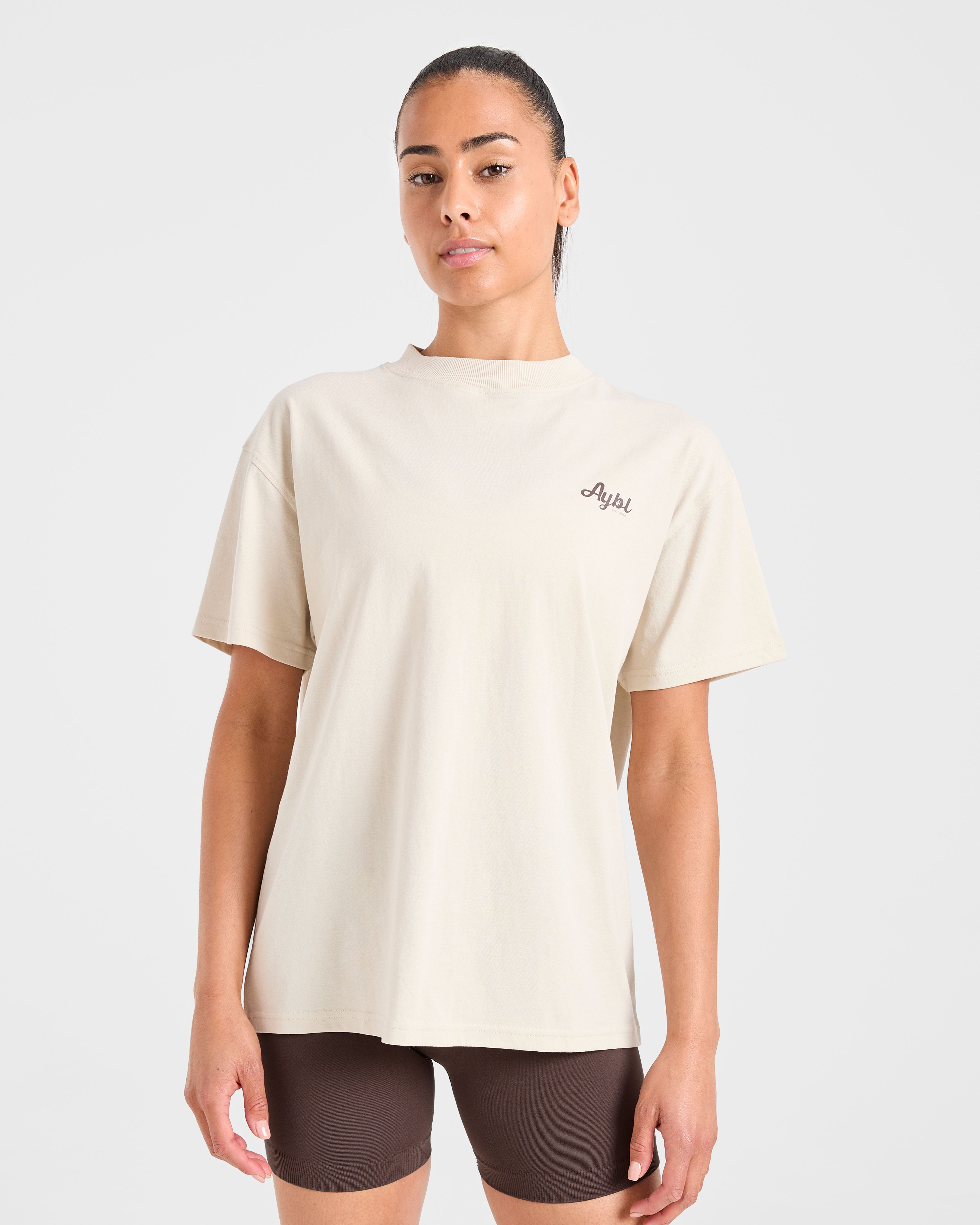 T-shirt Oversized Sports Wellness - Beige