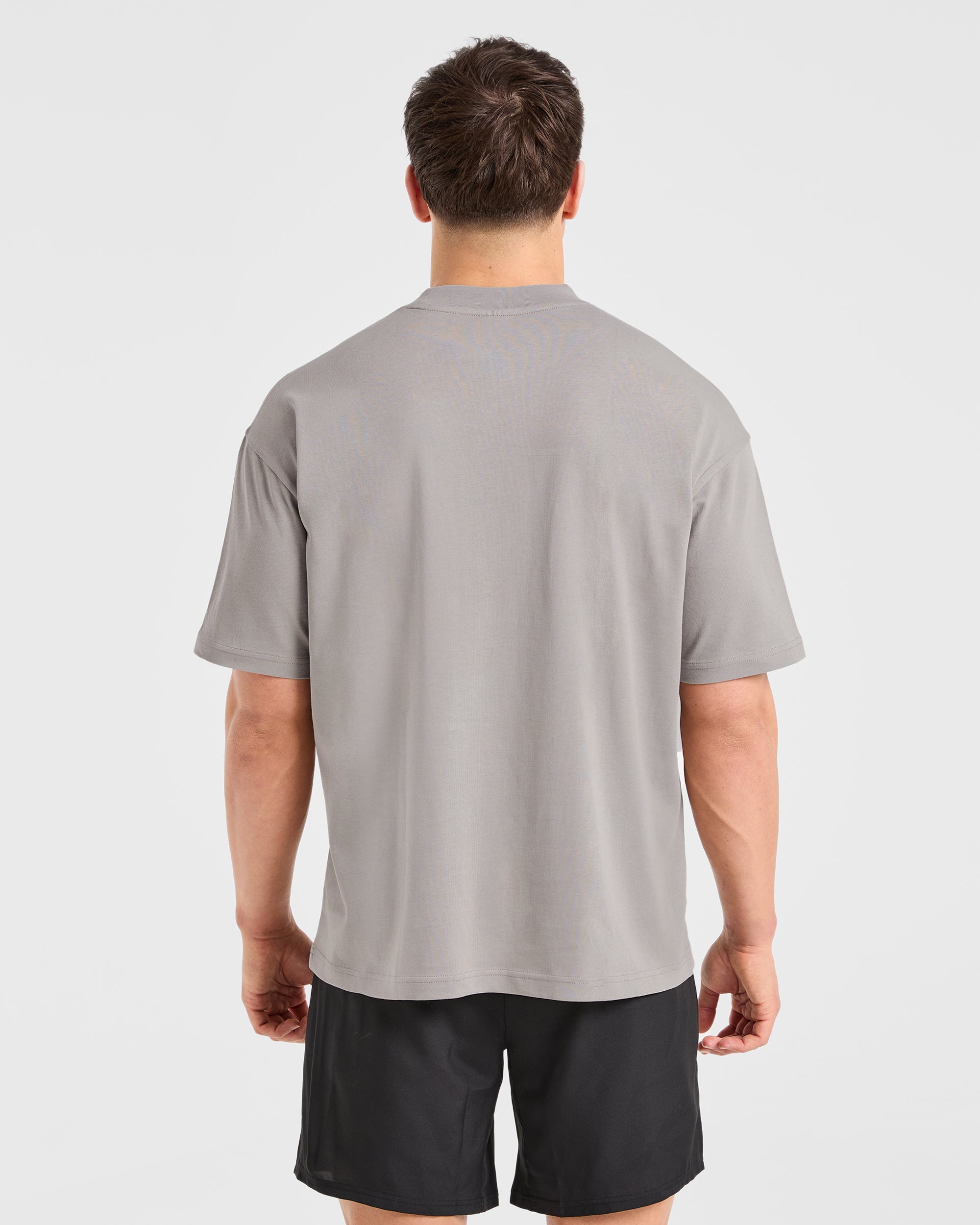 T-Shirt Oversized con Puntini Sports Club - Grigio Nuvola