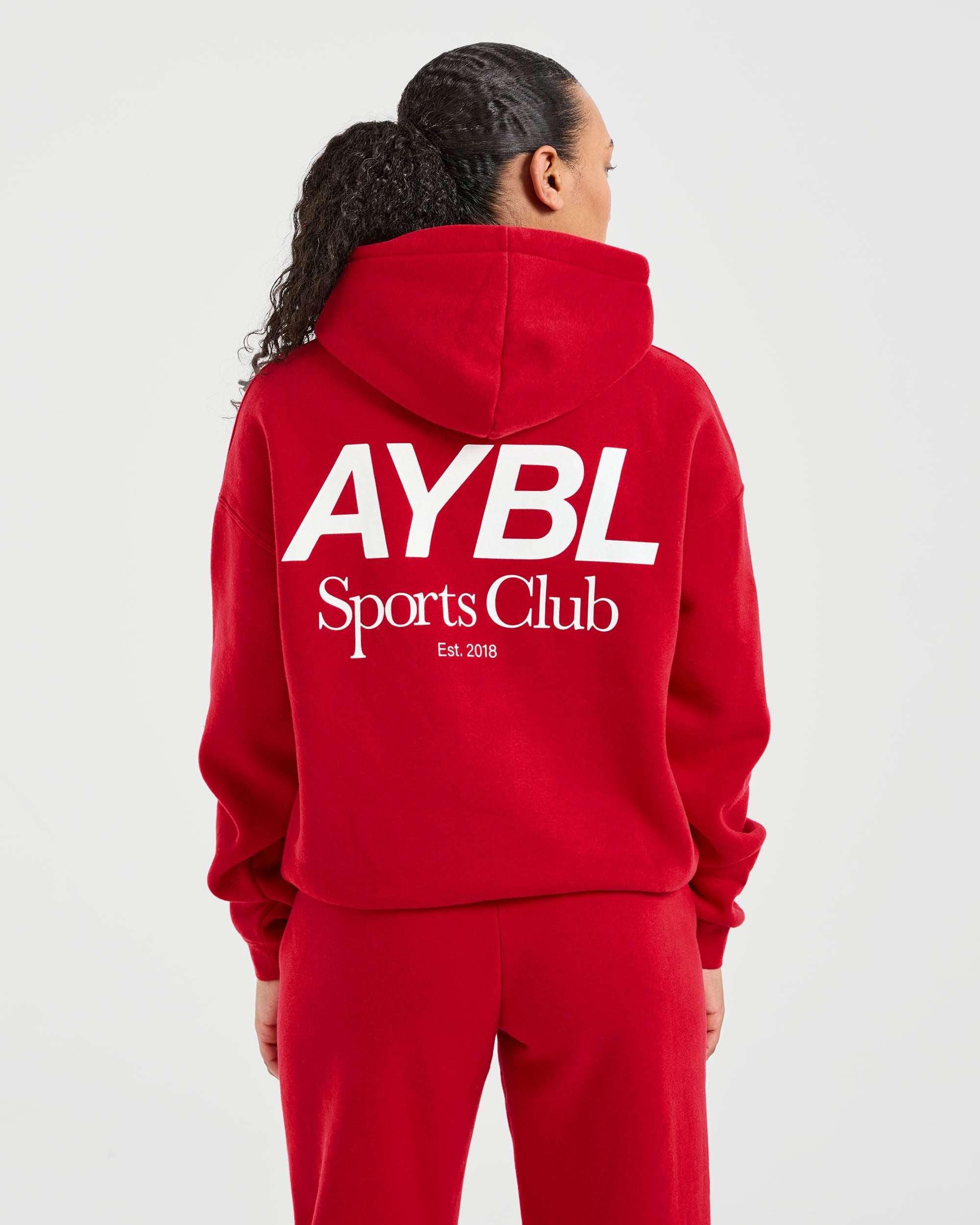 AYBL Sports Club Felpa Oversized - Rosso Intenso
