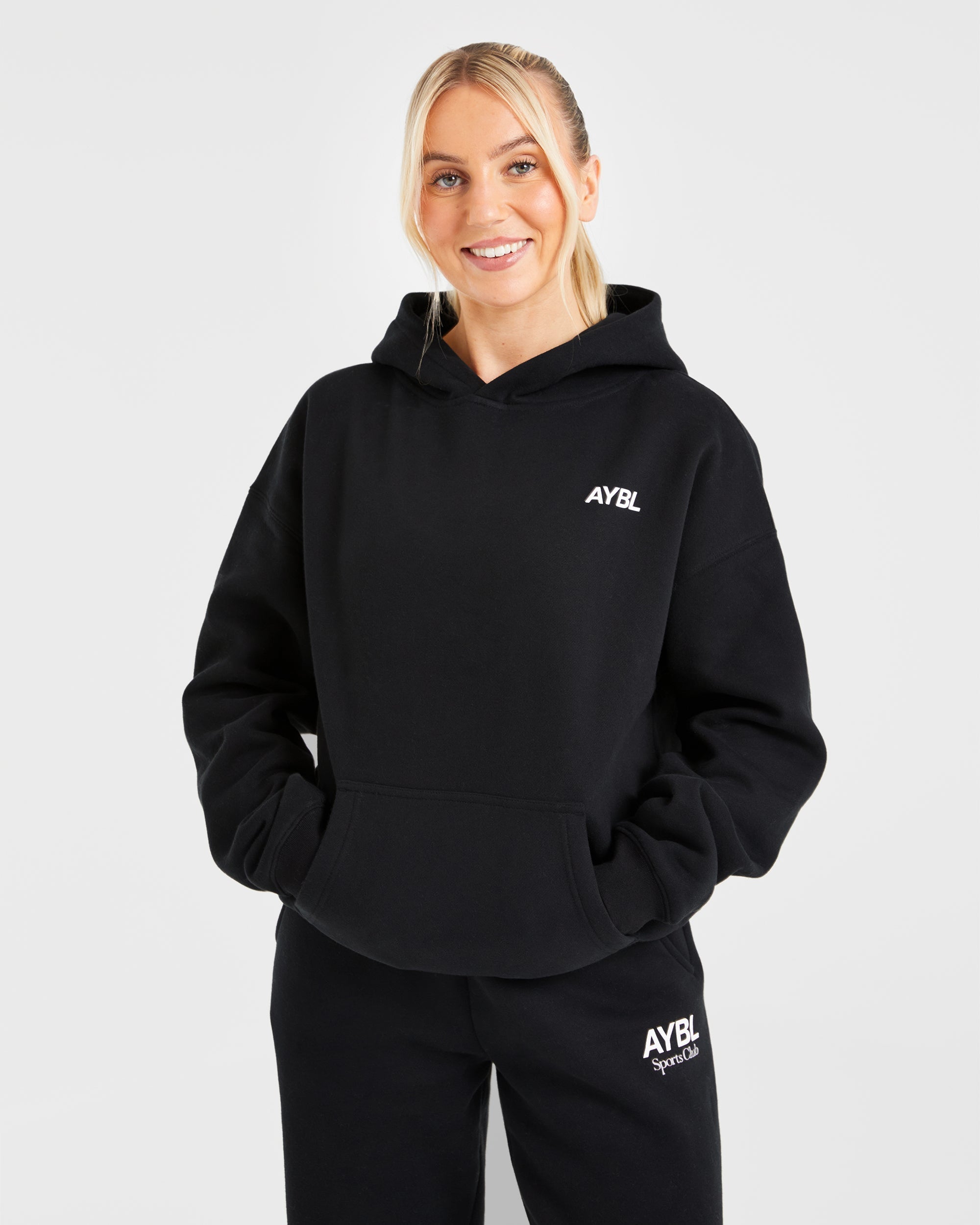 AYBL Sports Club Felpa Oversized - Nero/Bianco