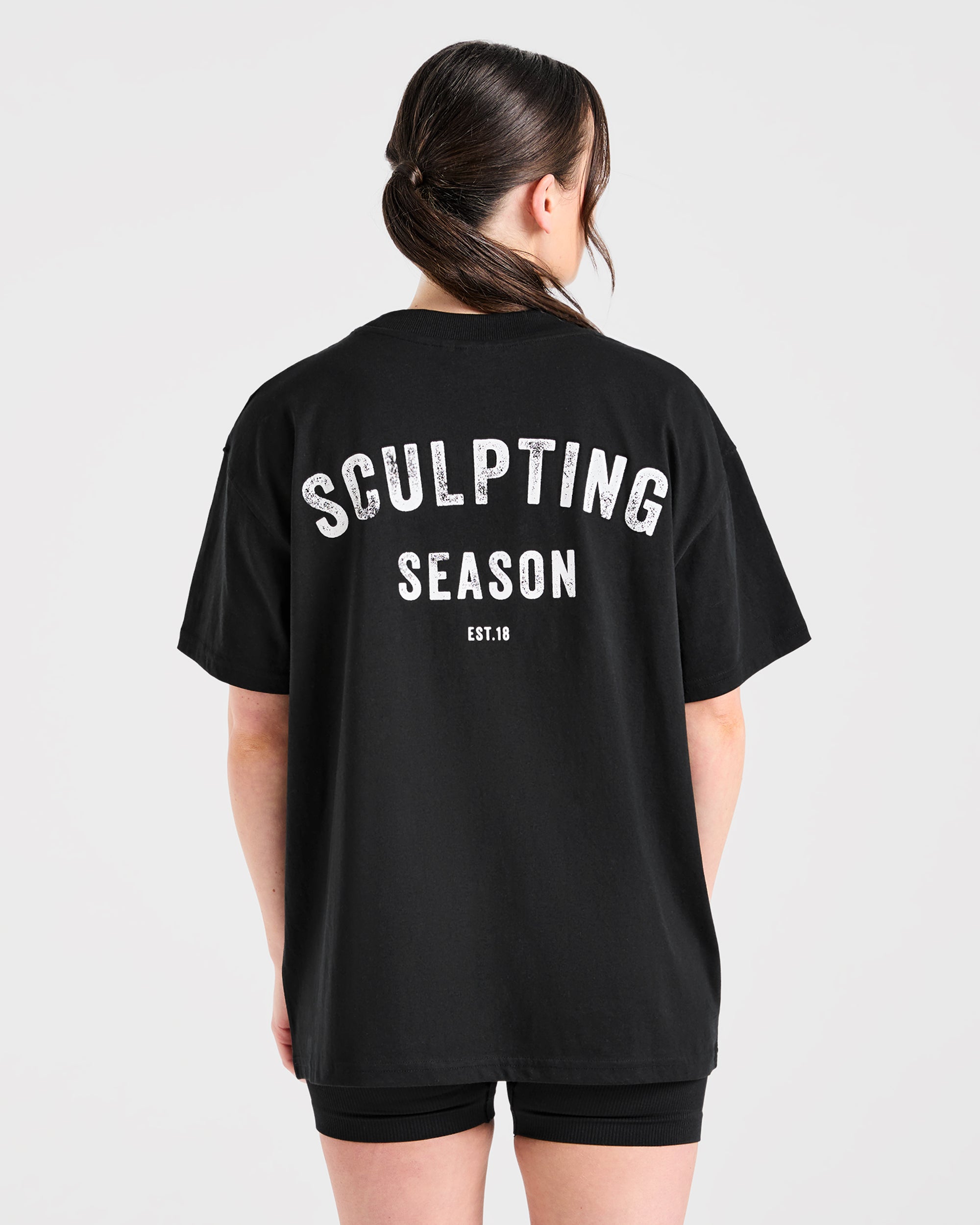 T-shirt Oversized Scultura Stagione - Nero