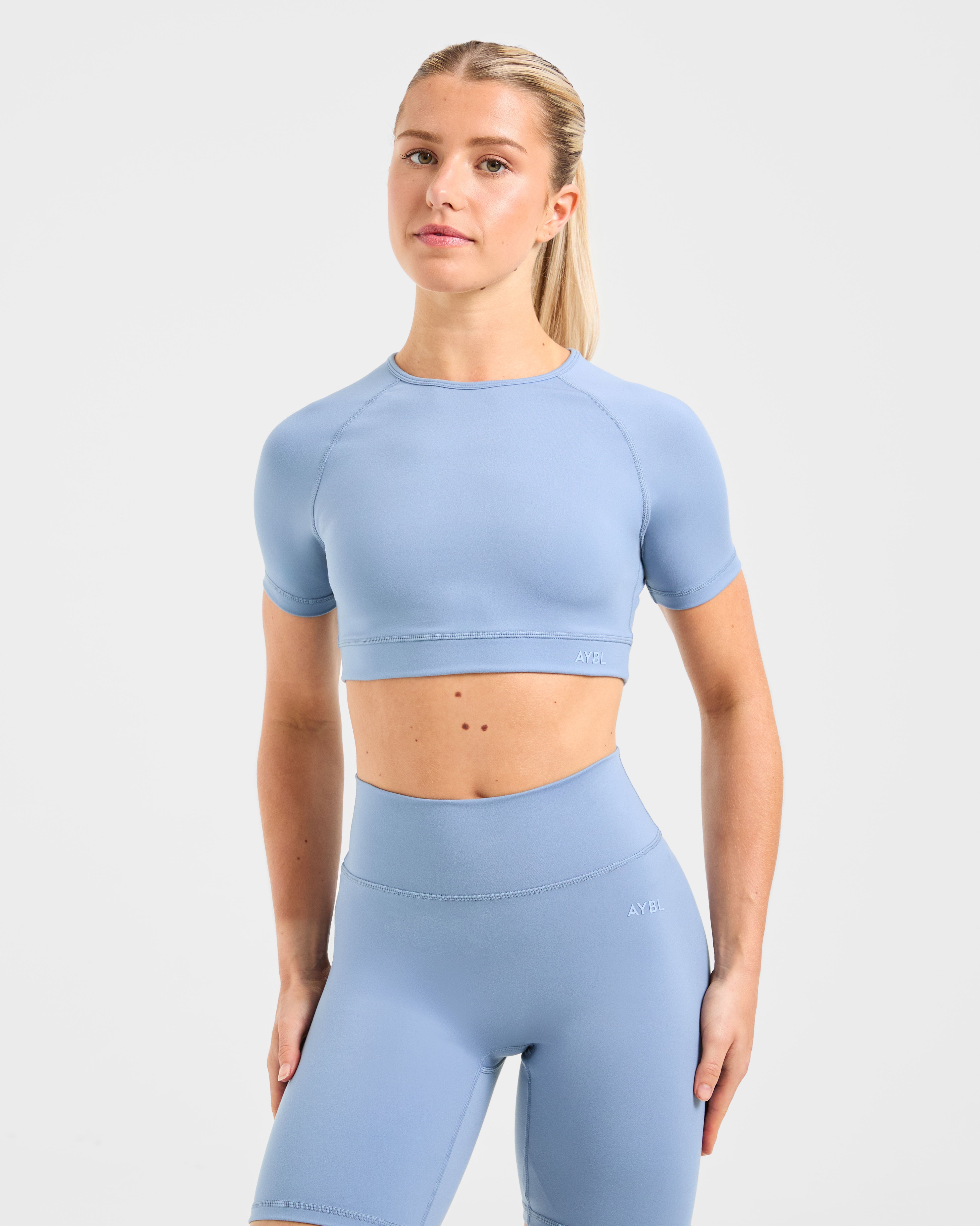 Crop Top Fondamentale - Blu Grigio