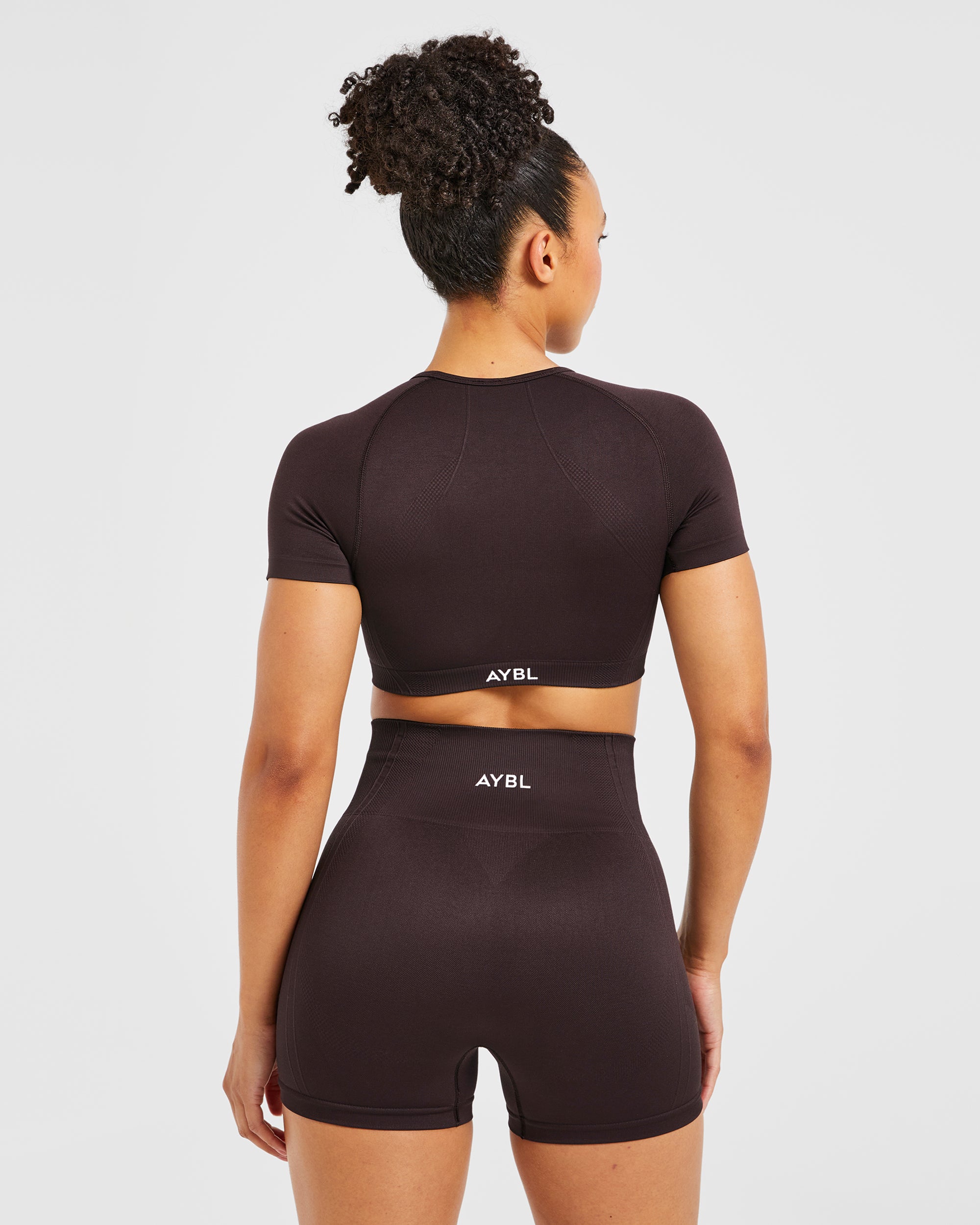 Crop Top Senza Cuciture Balance V3 - Marrone Scuro