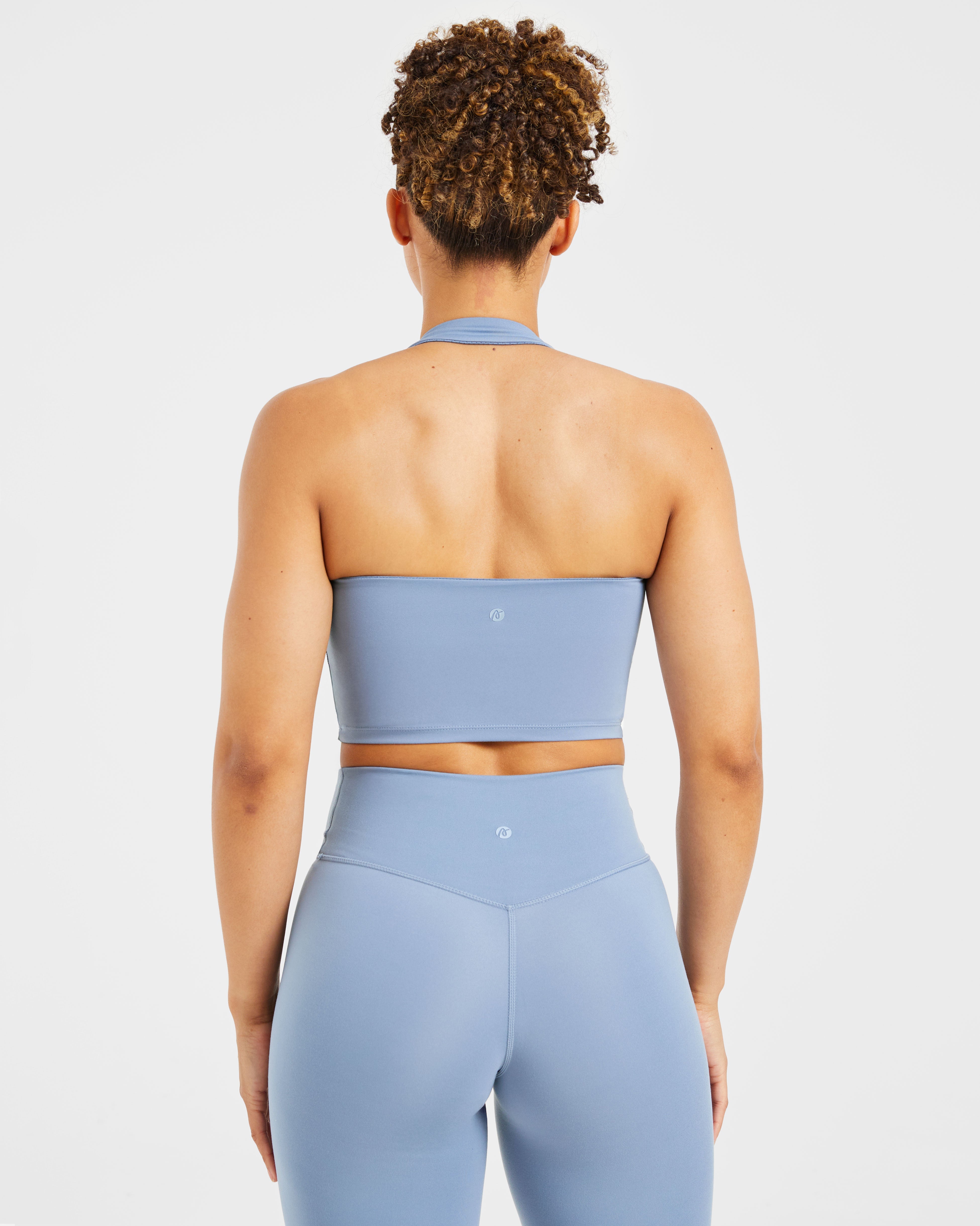 Top Corto con Cinghia Scollo - Blu Slate