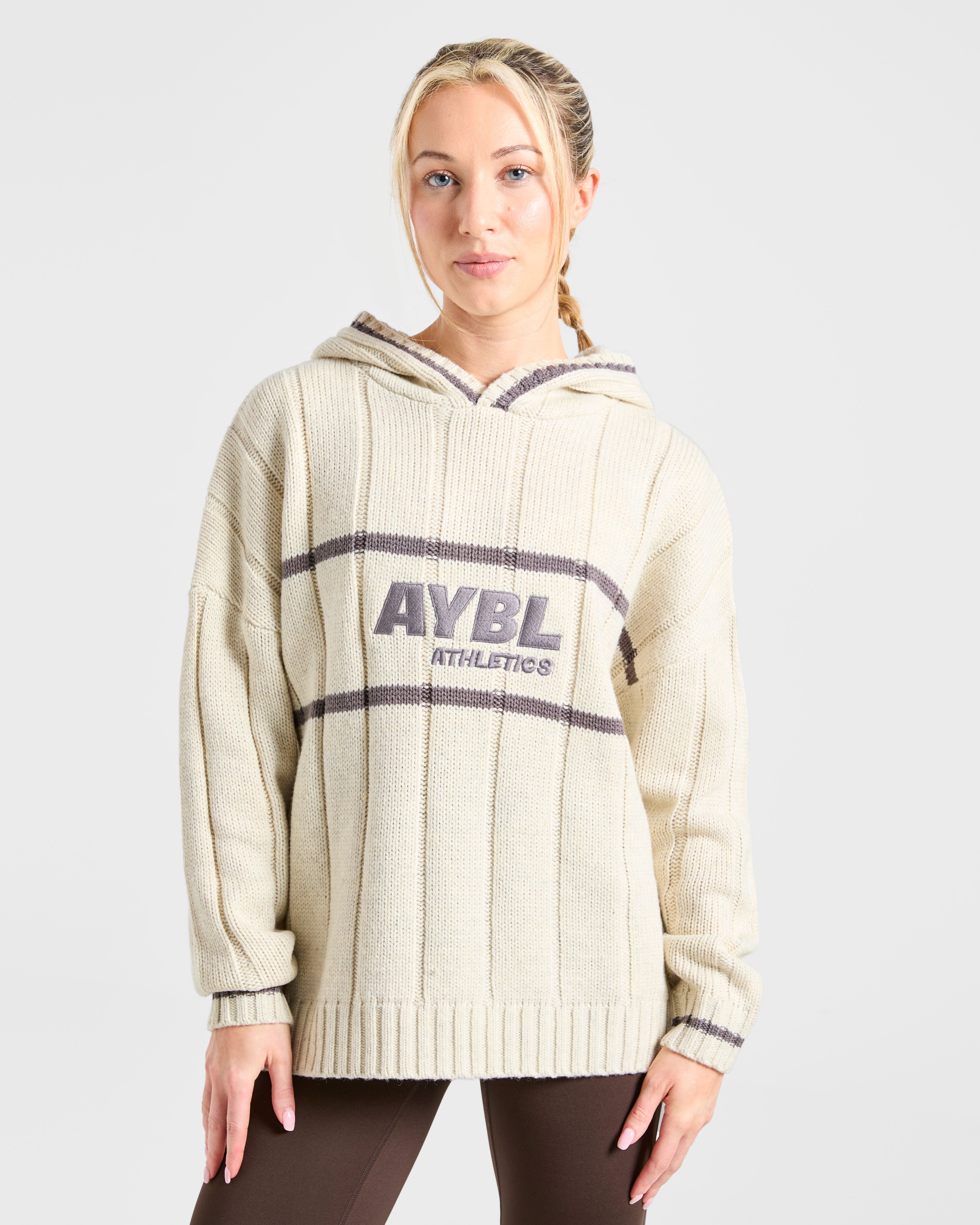 Pullover Oversized in Maglia da Atletica - Avena