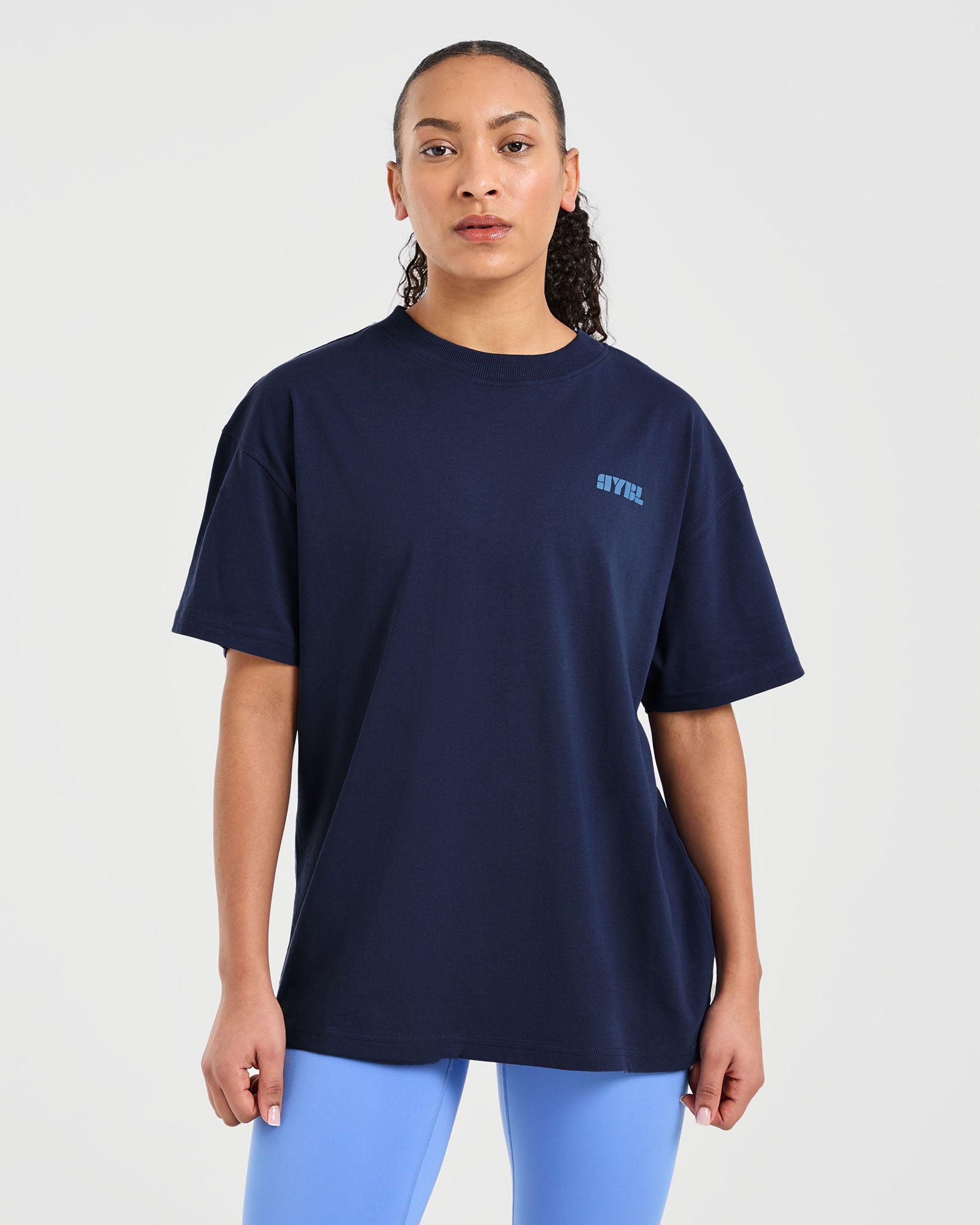 T-Shirt Oversized Retro Athletics - Blu Navy