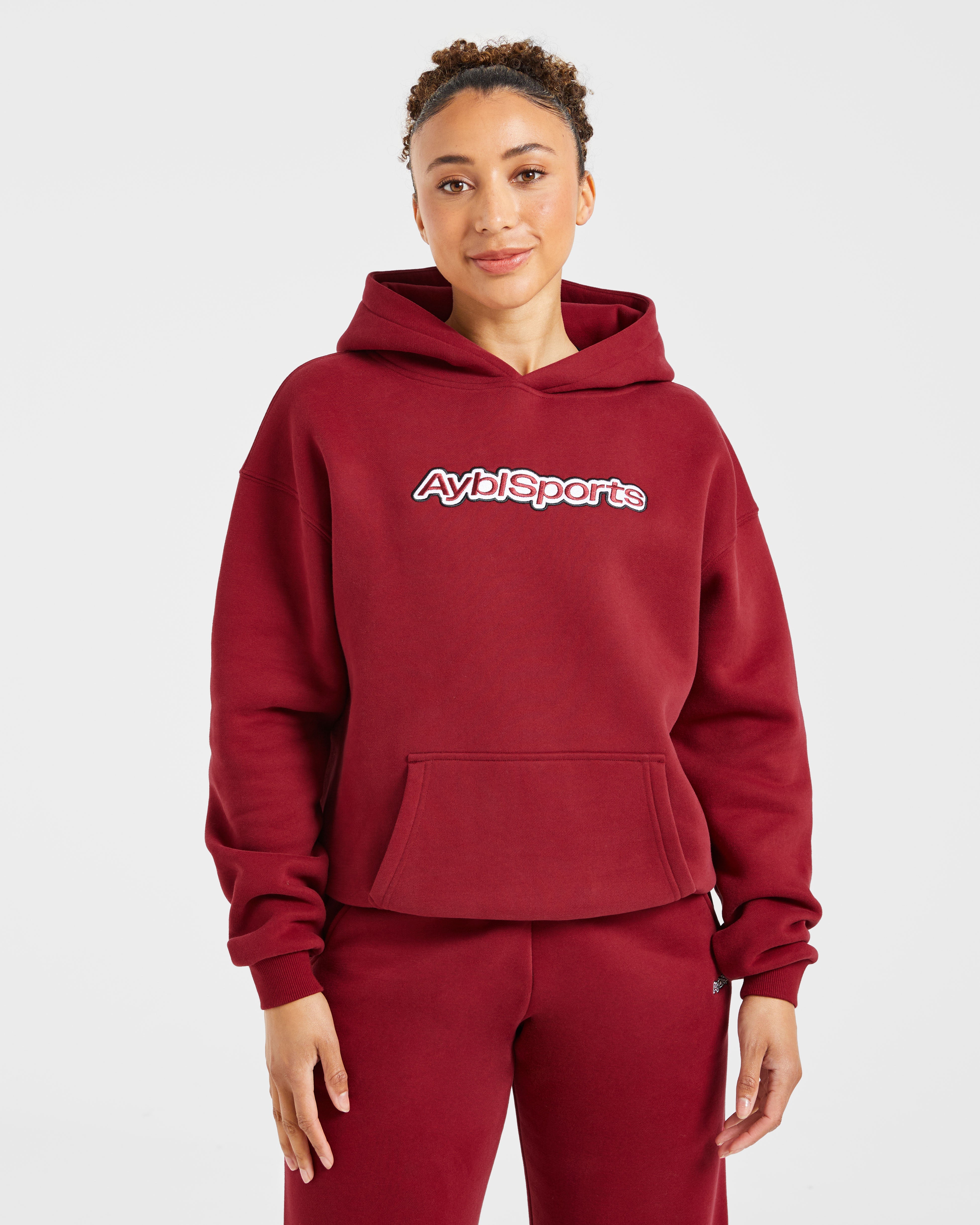 AYBL Sports Outline Felpa Oversized - Borgogna
