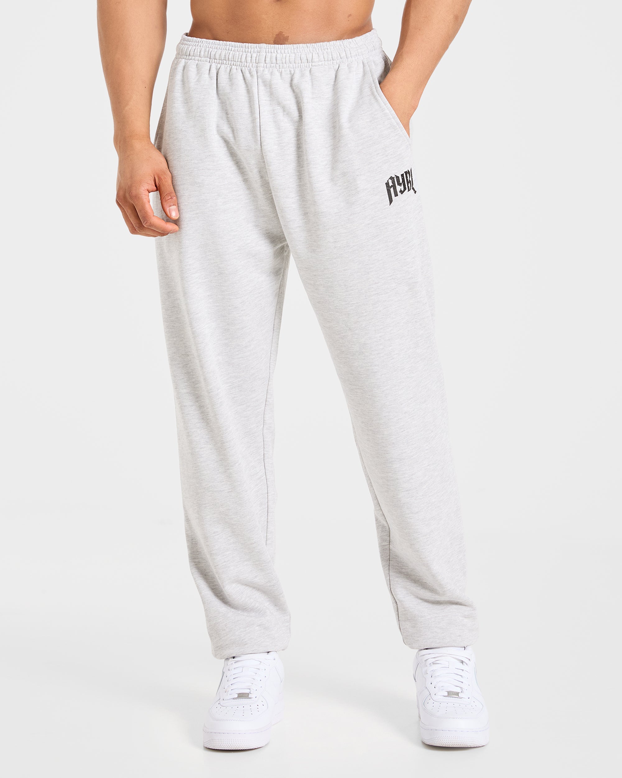 Pantaloni Jogger Oversized Gotici per Sollevamento Pesi - Grigio Mélange