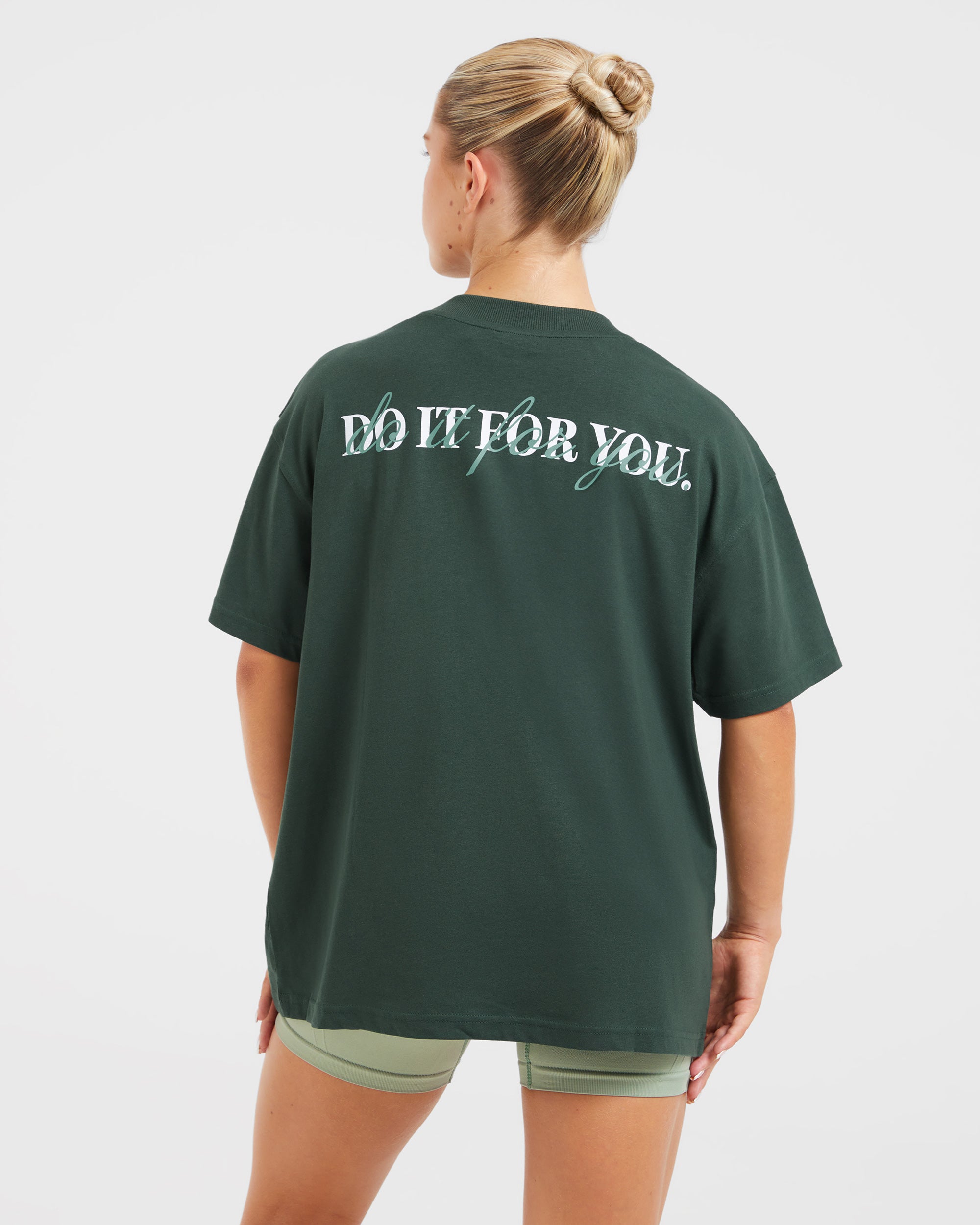 T-shirt Oversized Do It For You - Verde Foresta