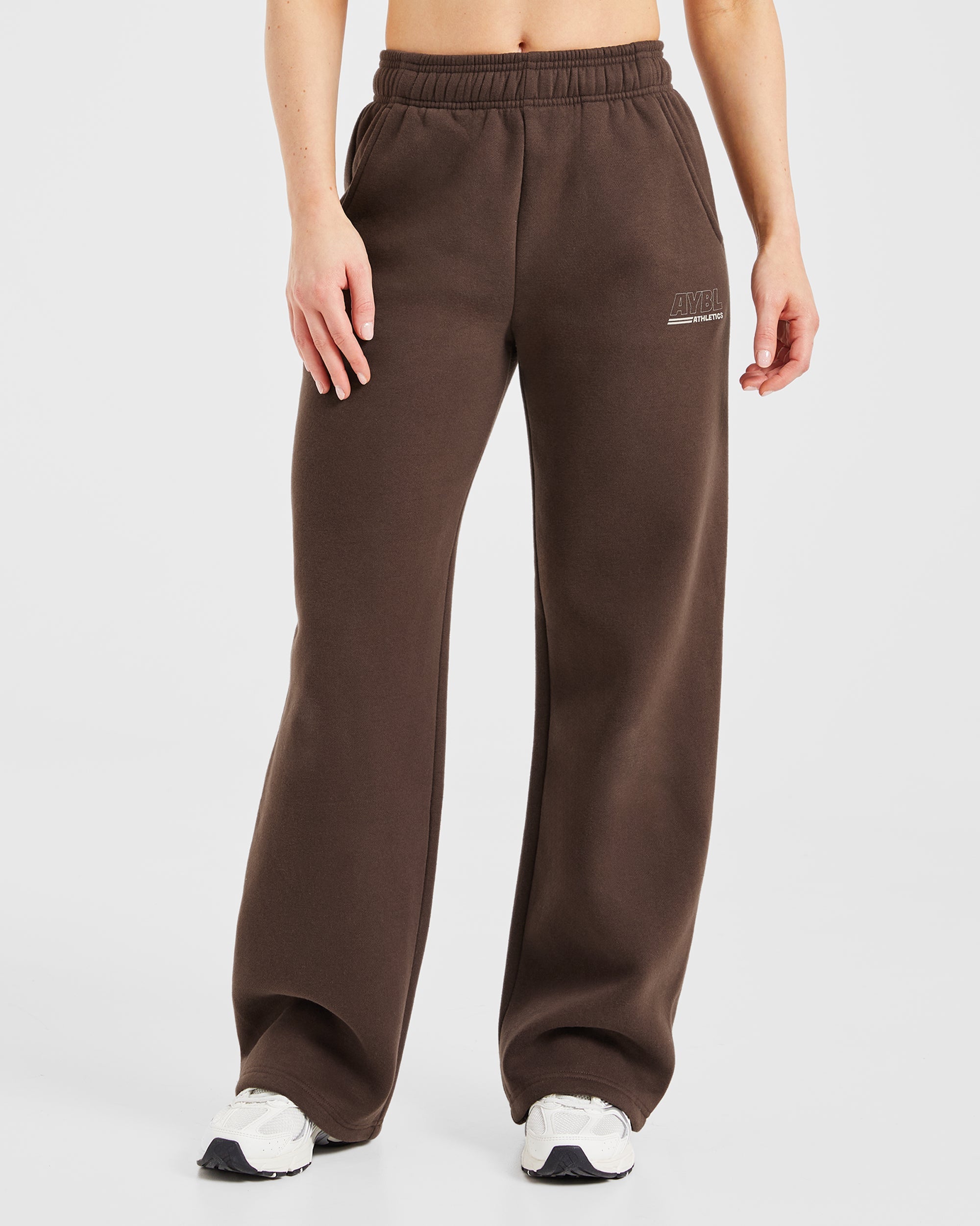 Pantaloni da Jogging a Gamba Dritta per Atletica - Marrone/Sabbia