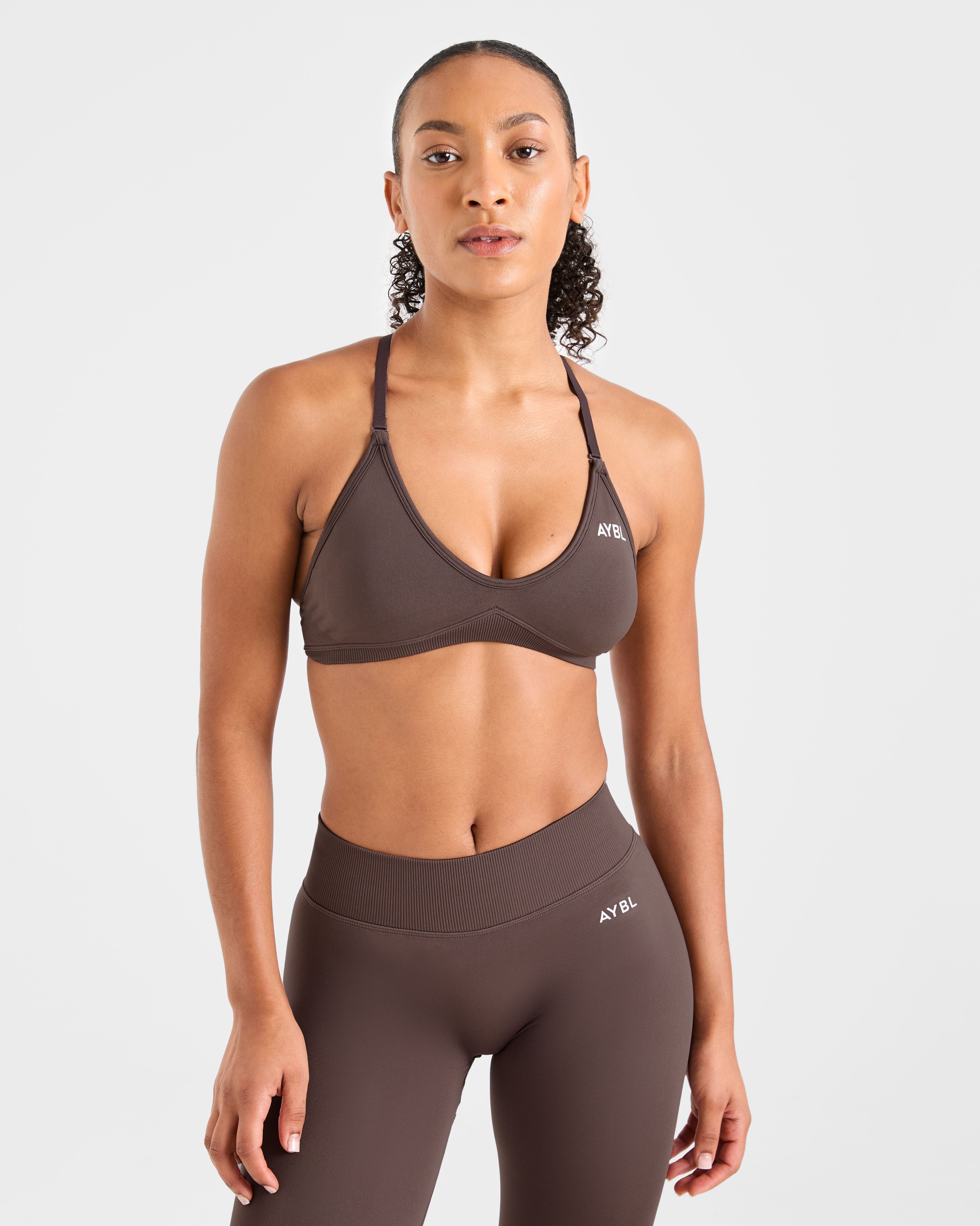 Adapt Sports Bra senza cuciture a spalline - Marrone