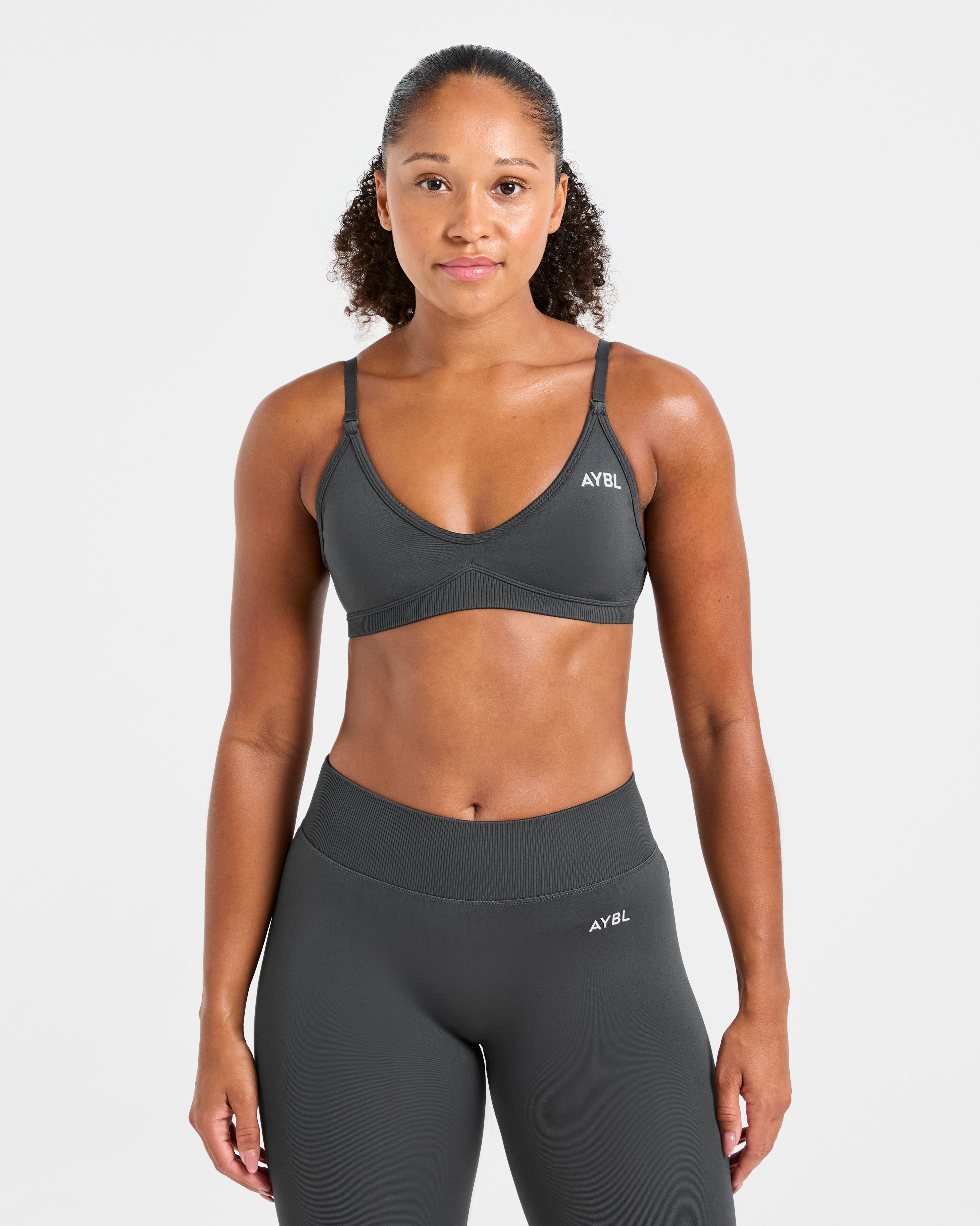 Adapt Sports Bra senza cuciture con cinturino - Grigio scuro