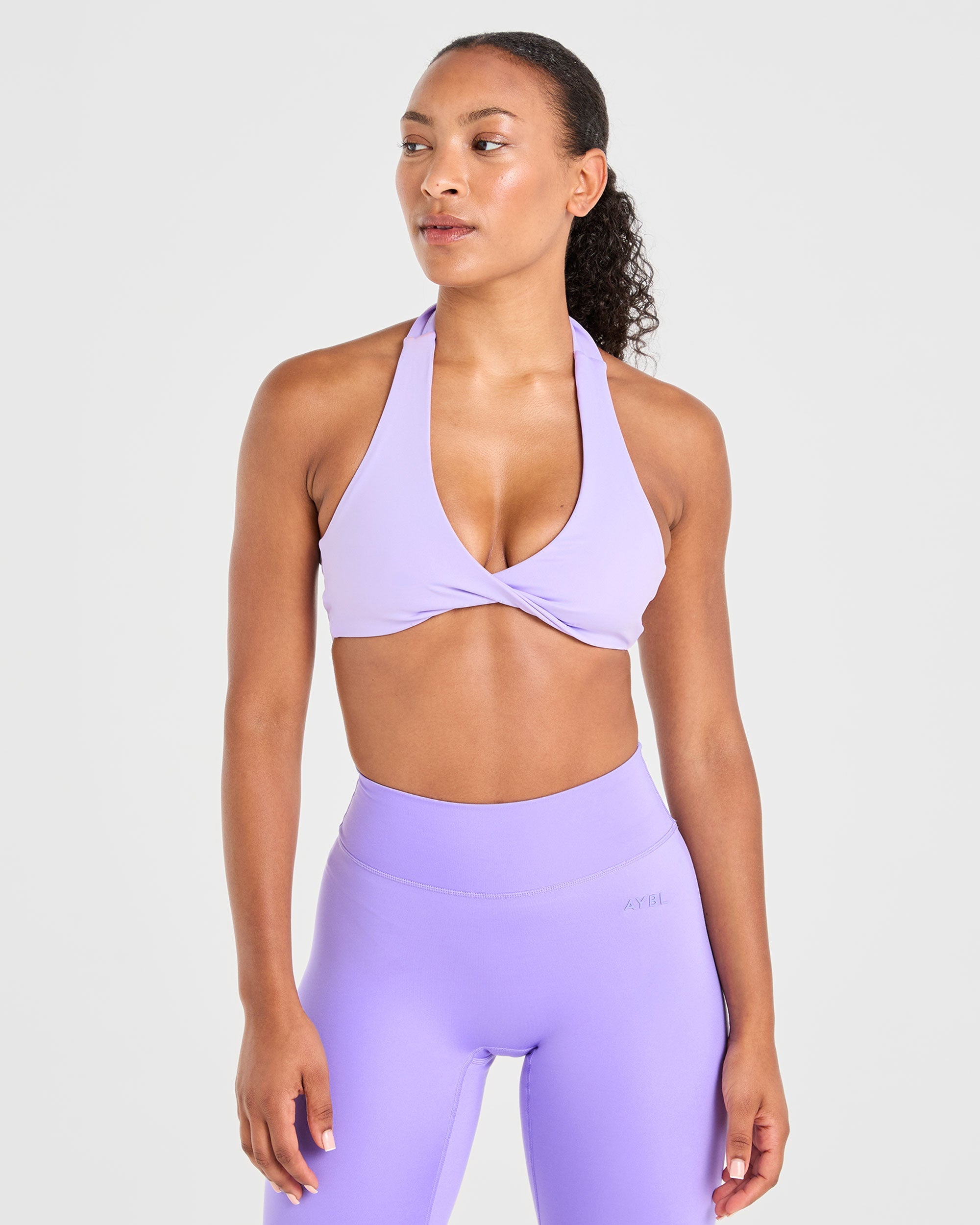 Sports Bra Essenziale a Spalline - Viola Pastello
