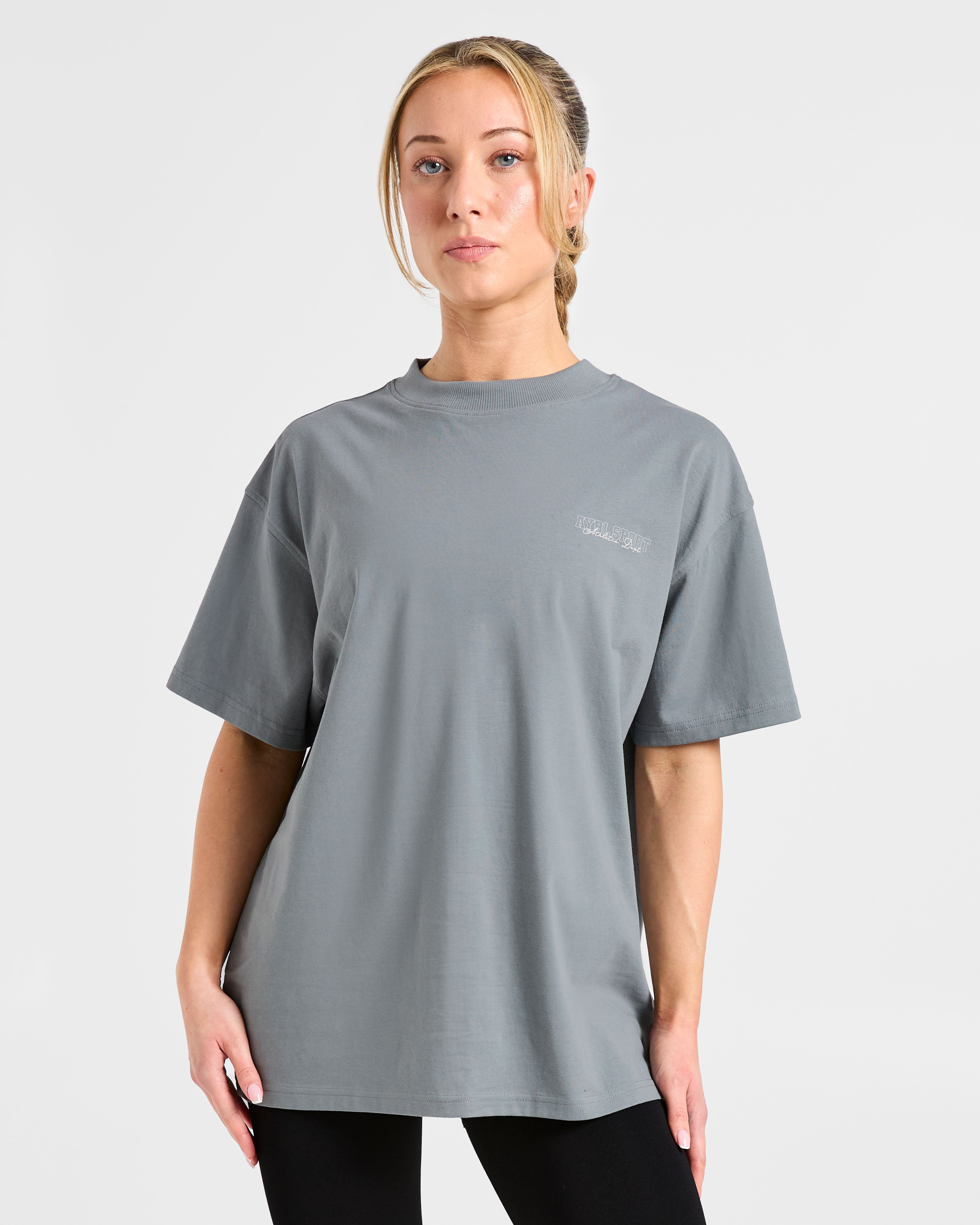 T-shirt Oversized Varsity Dept. - Grigio Slate
