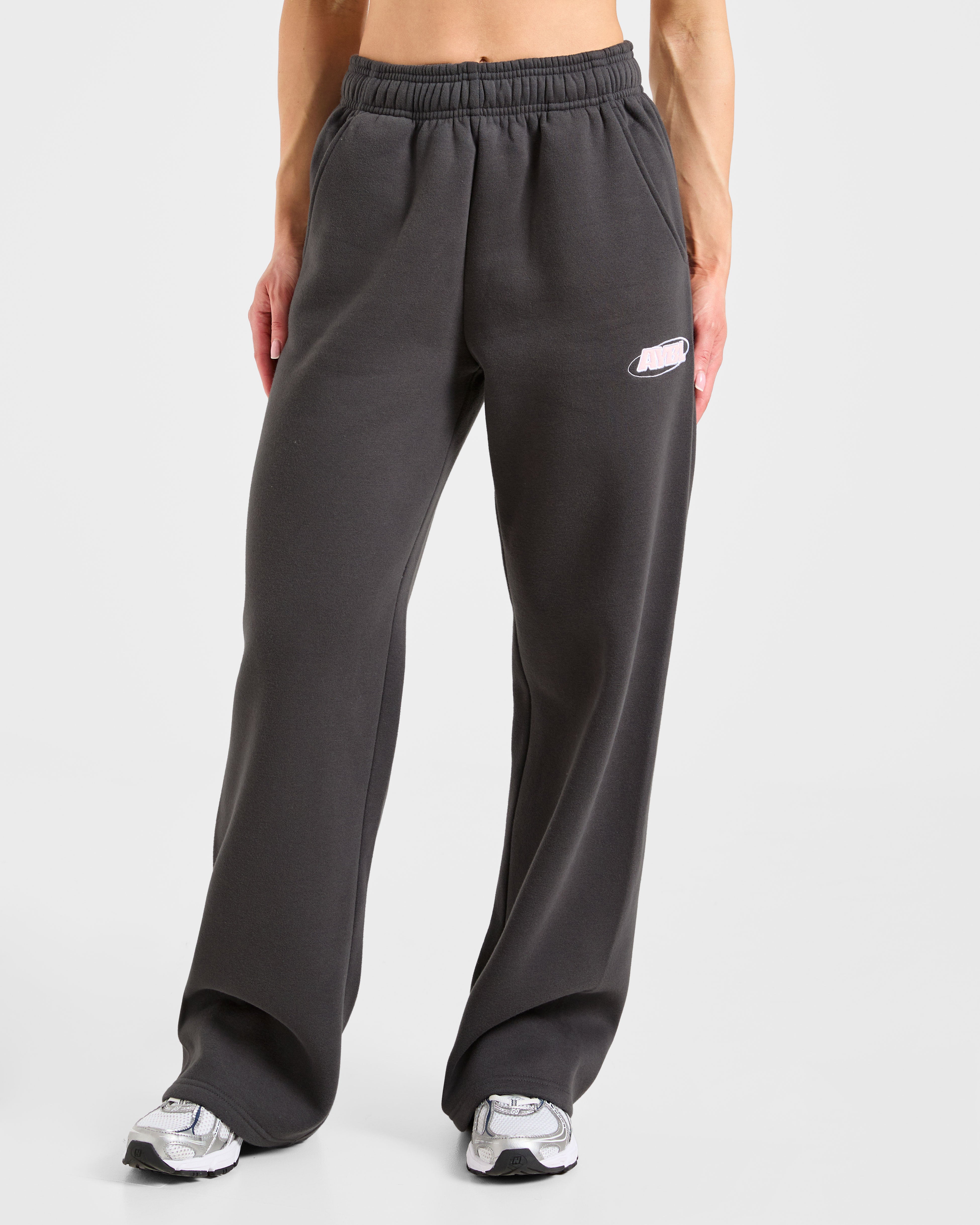 Pantaloni Jogger Oversized a Gamba Dritta Sports Essentials - Grigio/Rosa