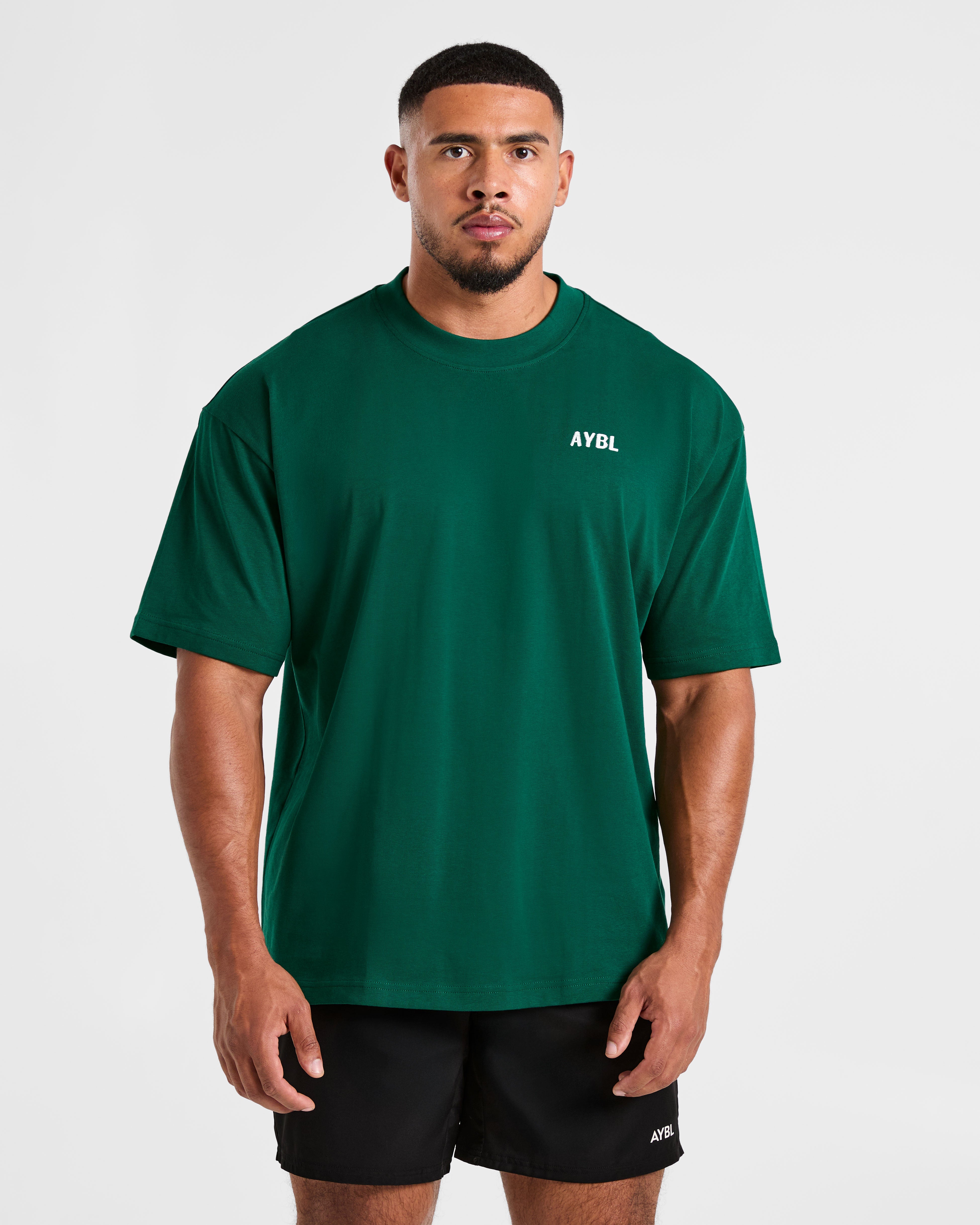 T-shirt Oversized da Uomo Lift Heavy - Verde Bosco