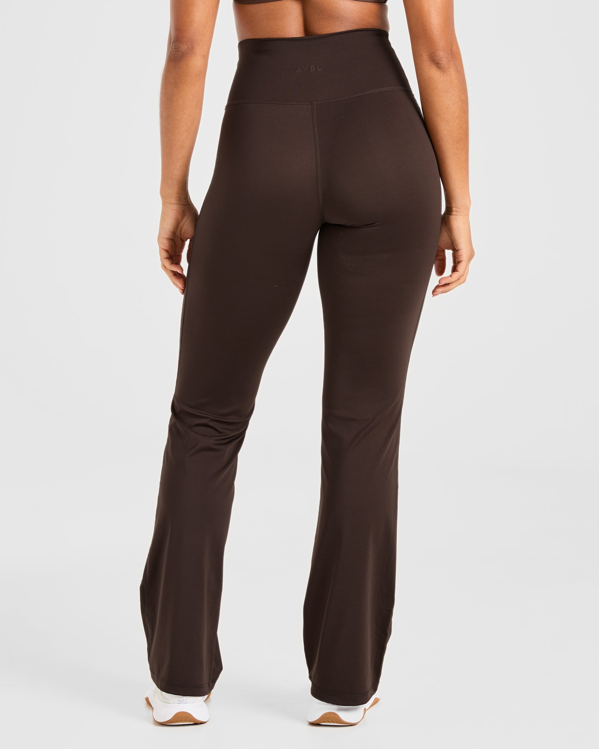 Leggings A Forma Scultura con Gamba A Fiume - Marrone Cacao Profondo