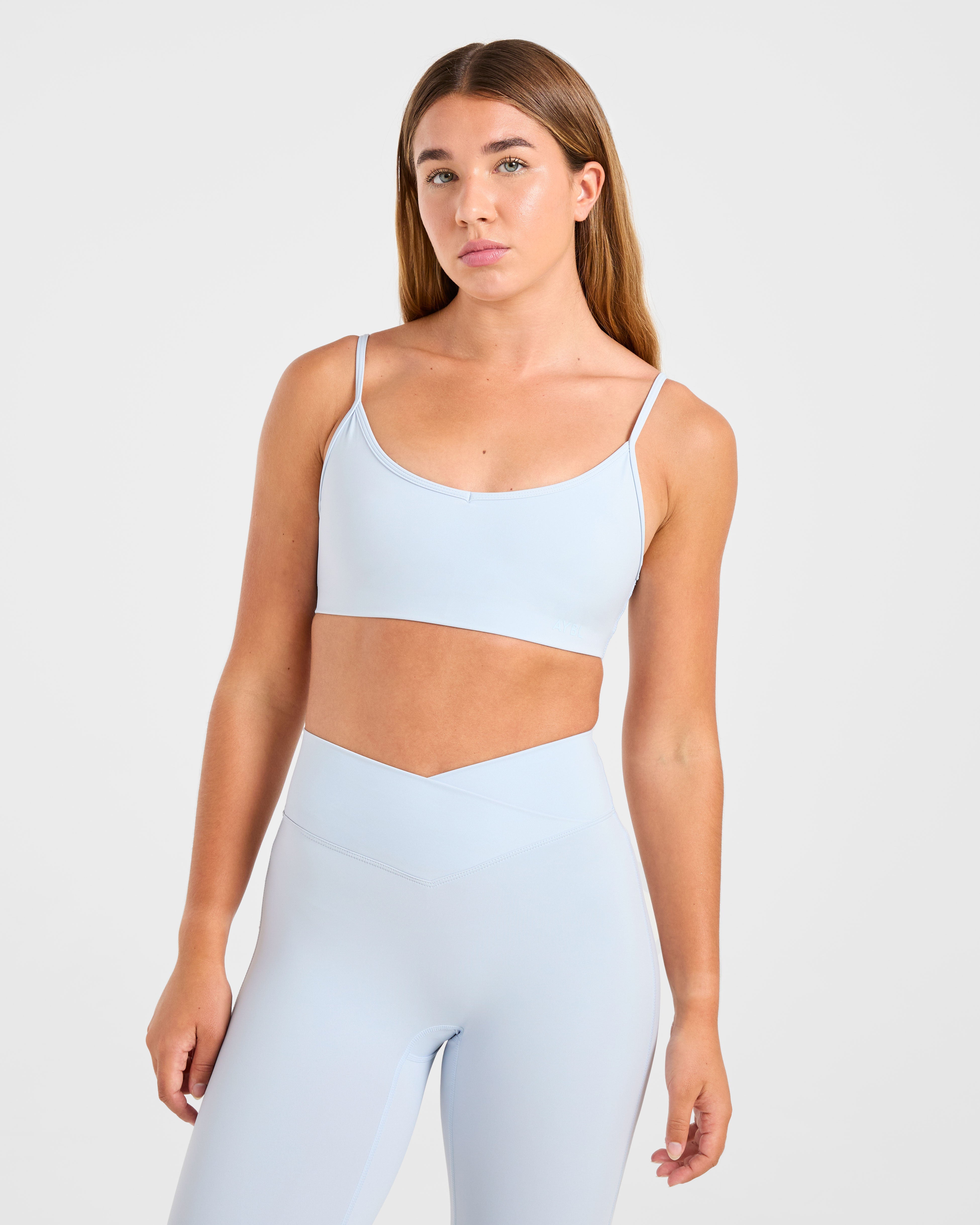 Sculpt Wrap Sports Bra - Blu Ghiaccio