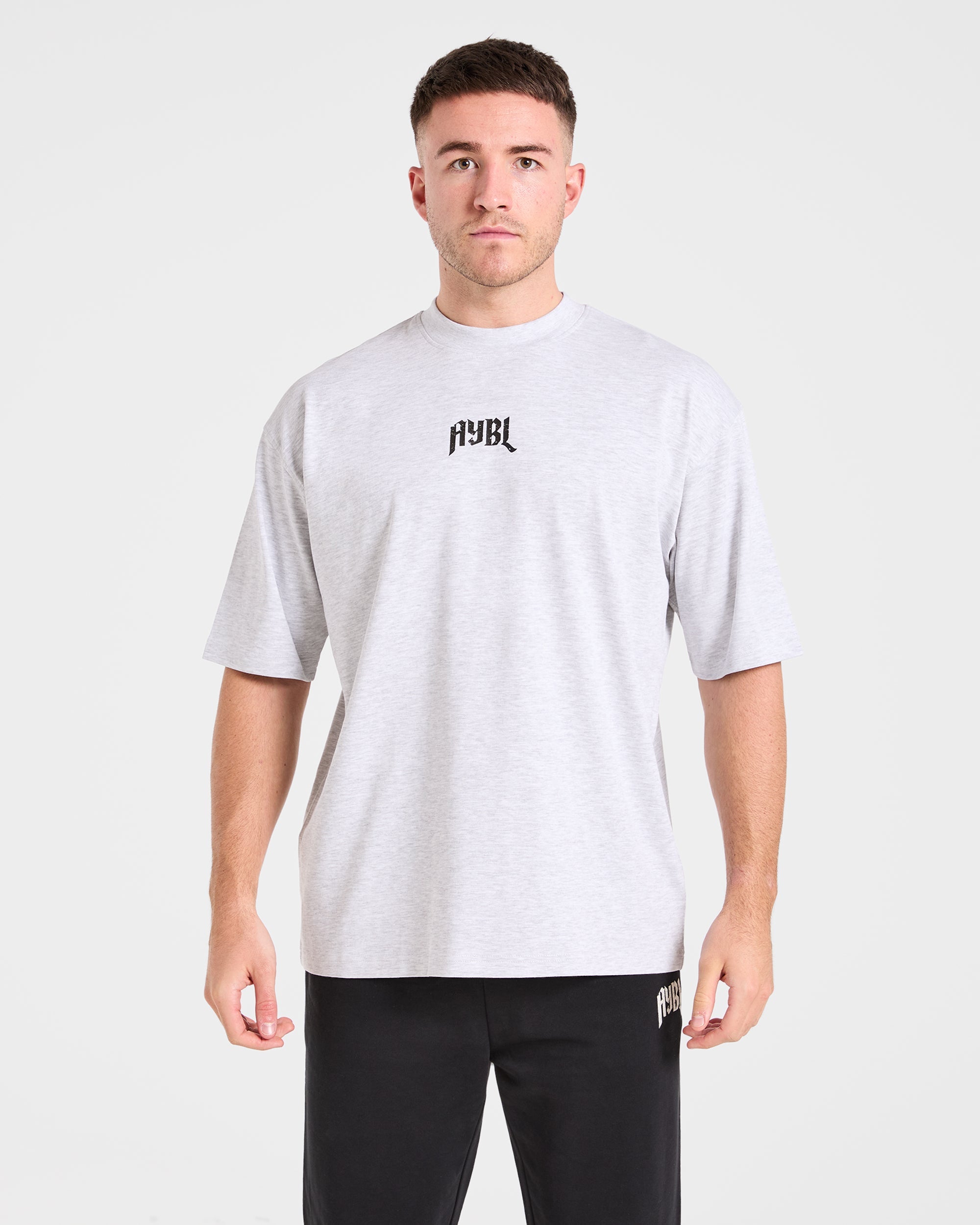 T-shirt Oversized Gotico per Sollevamento Pesi - Grigio Marl
