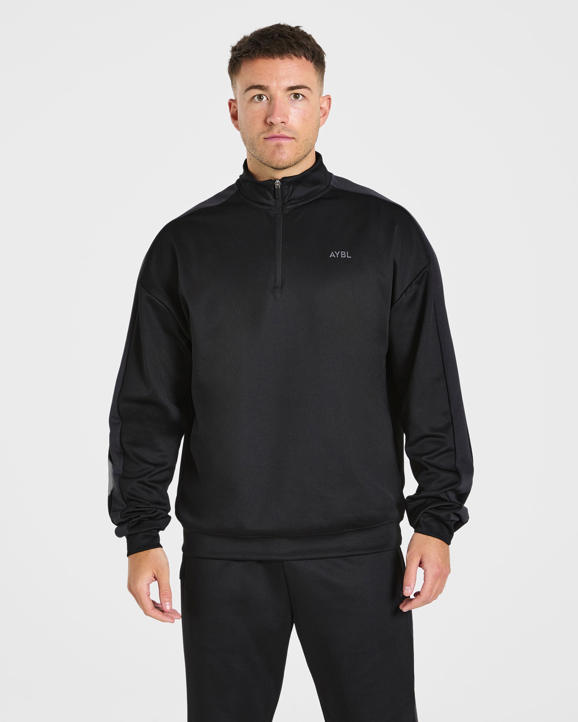Pullover Classico Track 1/4 Zip - Nero/Grigio