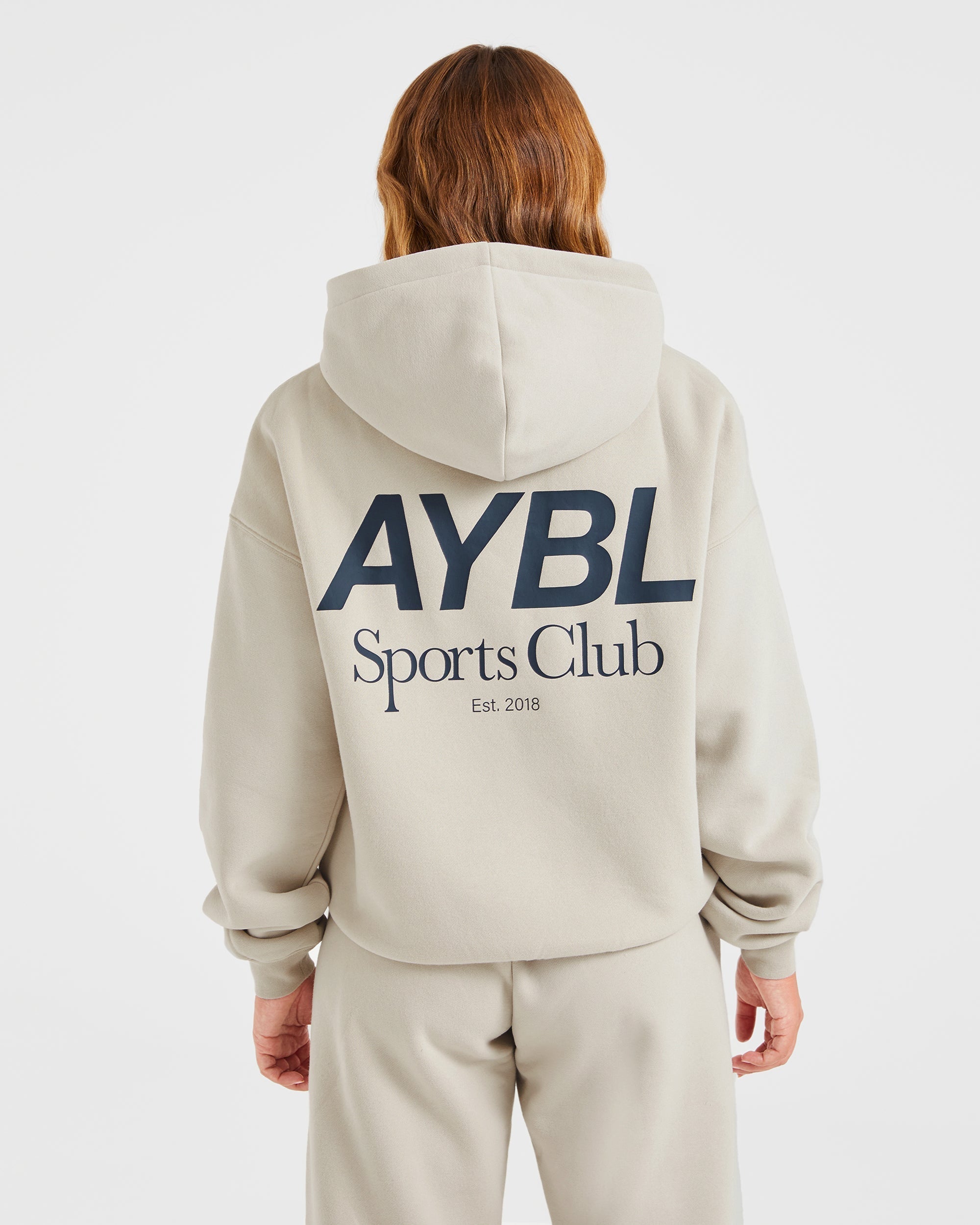 AYBL Sports Club Felpa Oversized - Sabbia/Blu Navy