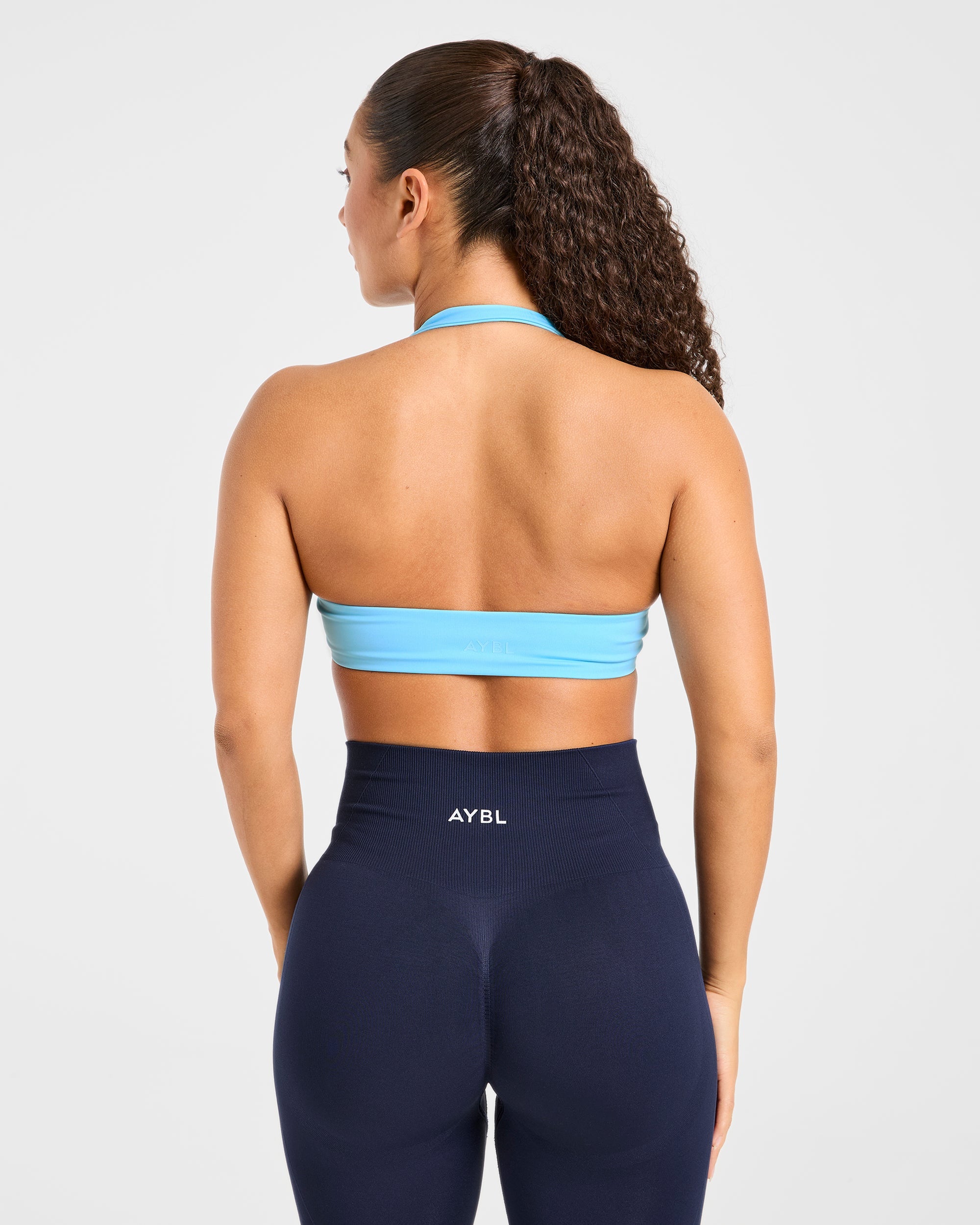 Sports Bra a Spalline Essenziale - Blu Vivace