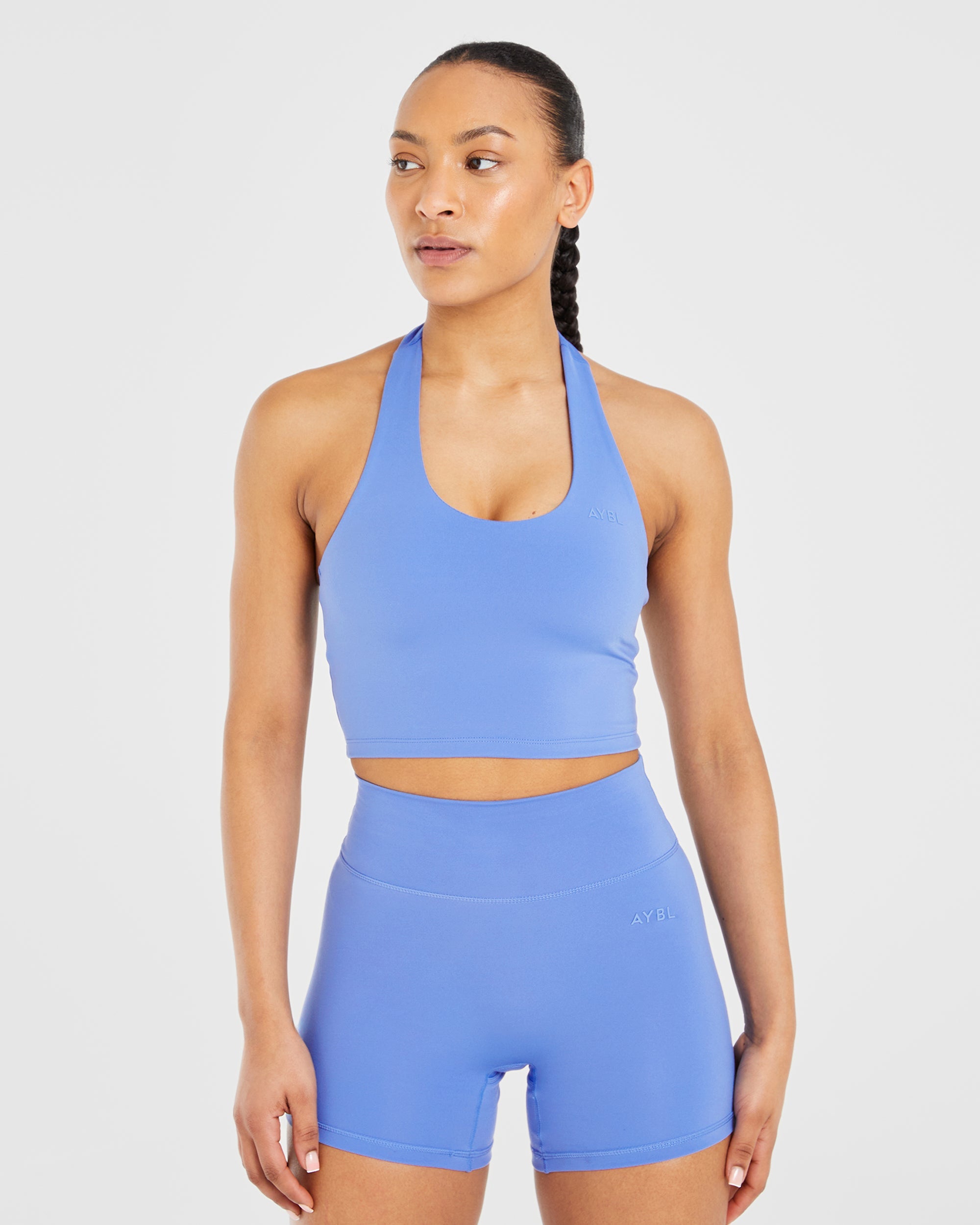 Top Corto a Spalline Fisso - Blu Cobalto