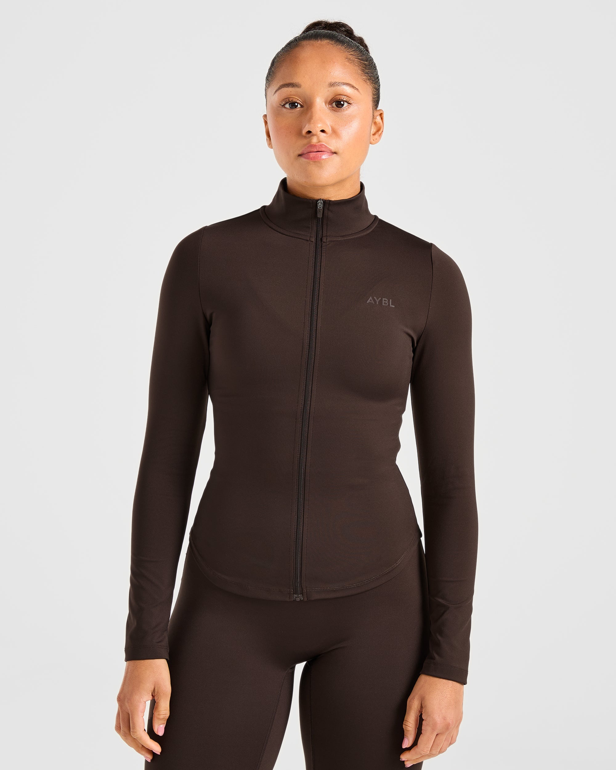 Sculpt Zip Jacket - Marrone Cacao Profondo